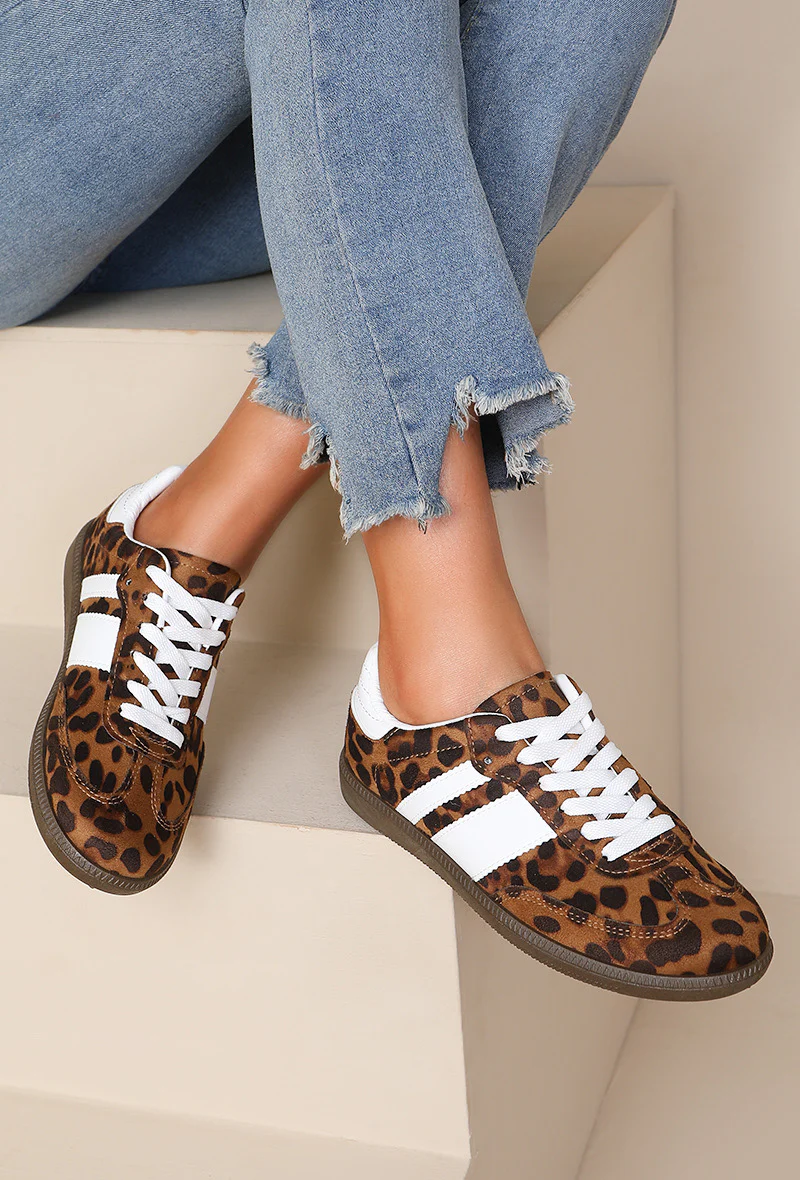 Ella Leopard Sneakers - Brown