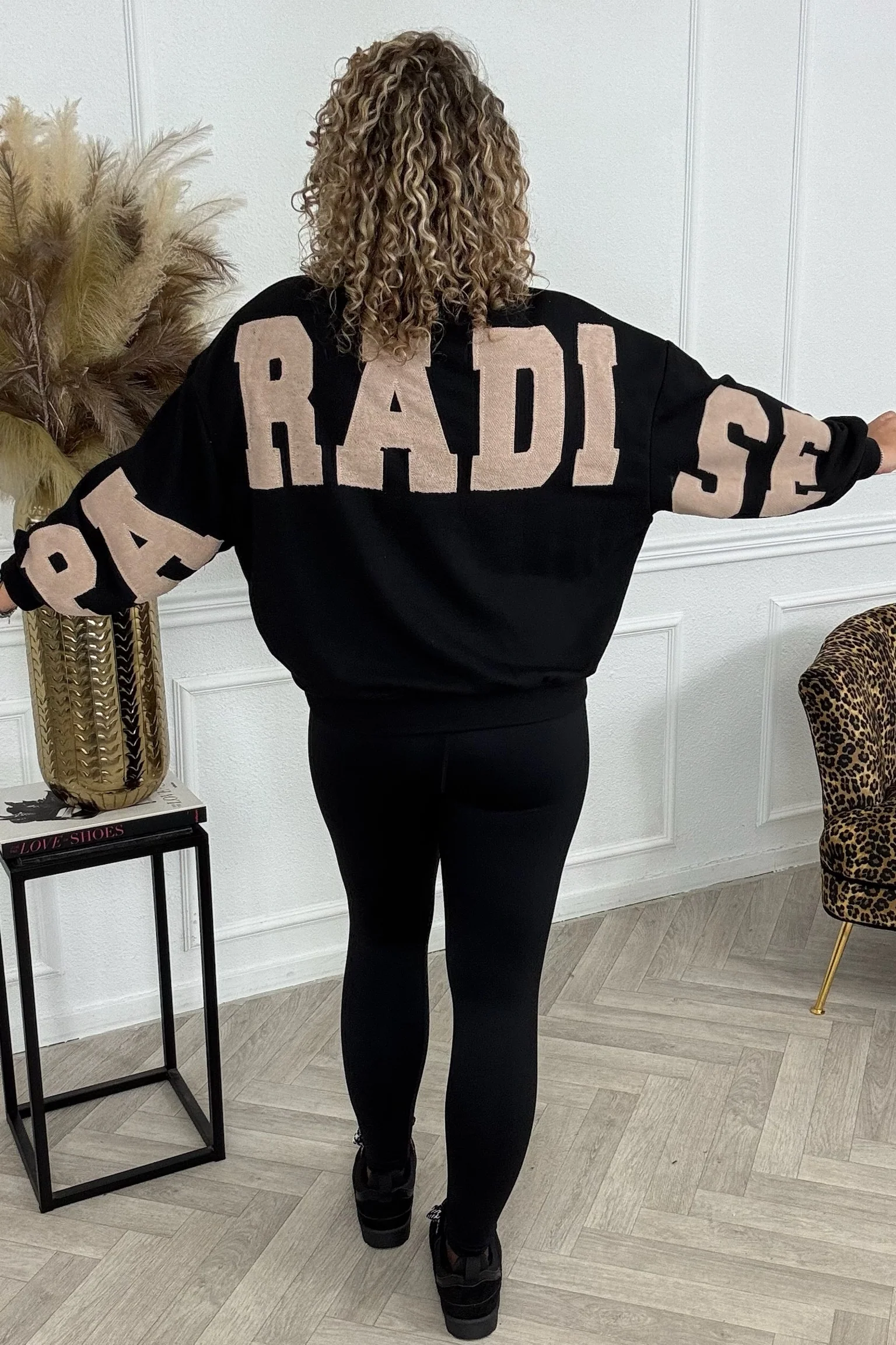 Paradise Back Sweater - Black/Taupe - Image 3