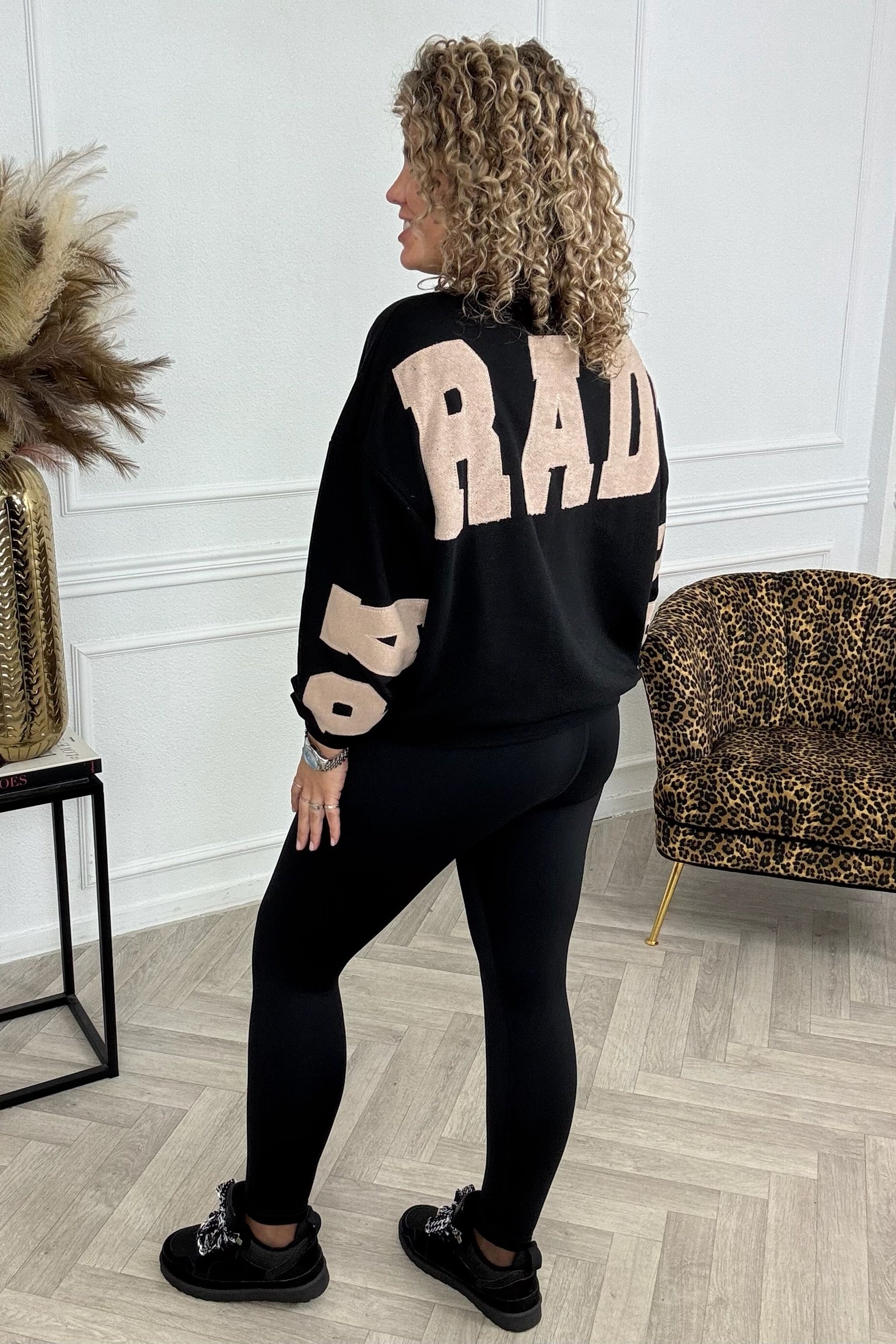 Paradise Back Sweater - Black/Taupe - Image 4