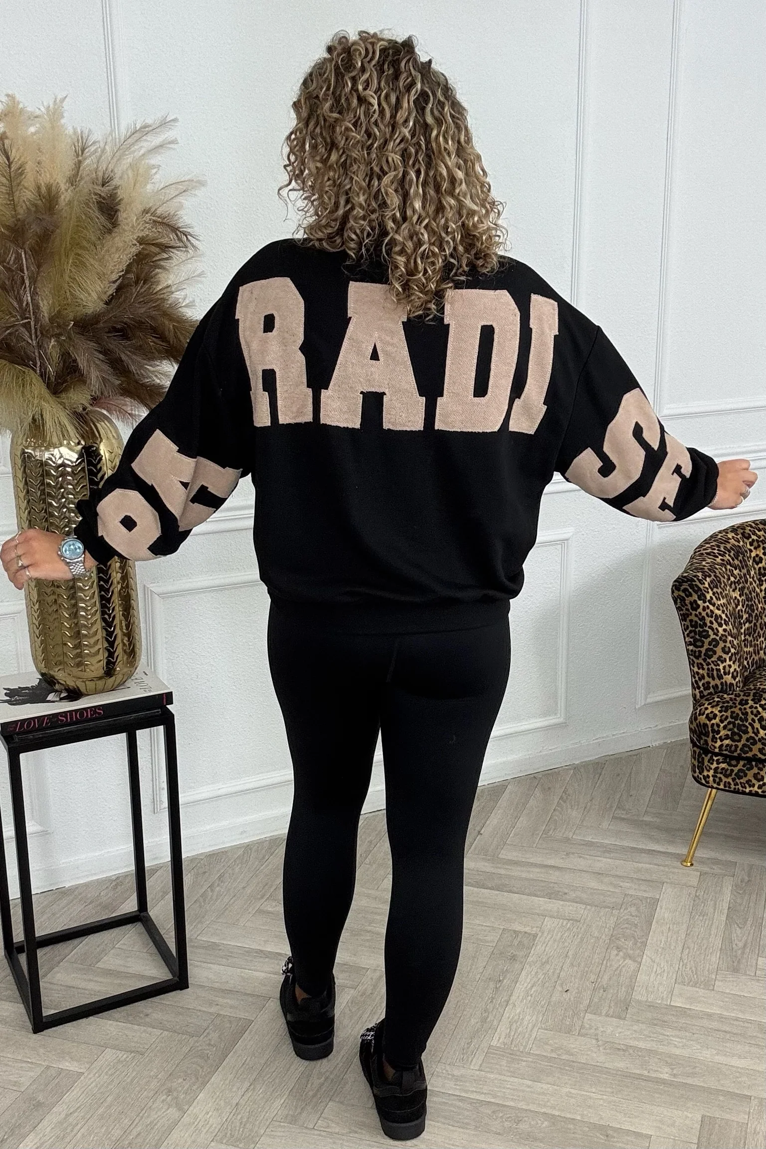 Paradise Back Sweater - Black/Taupe - Image 5