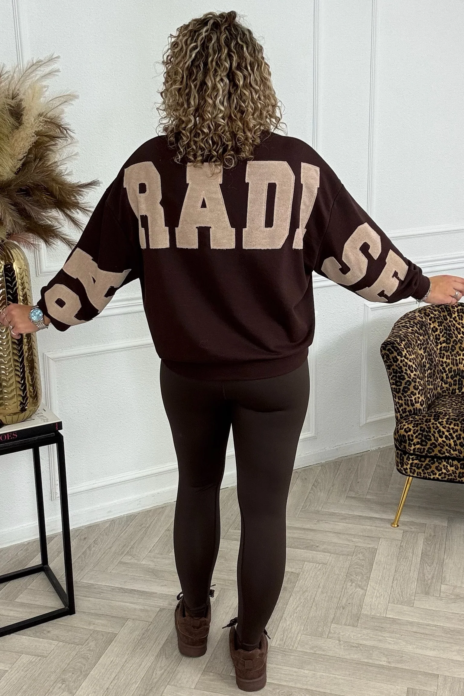 Paradise Back Sweater - Brown/Taupe