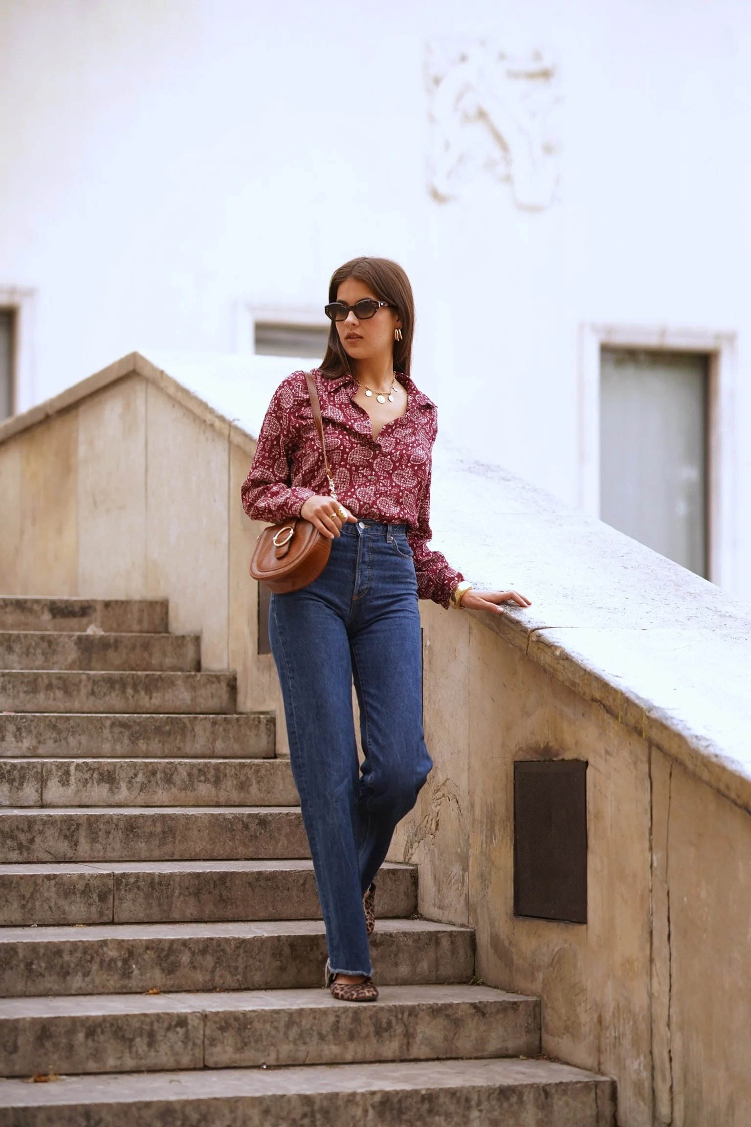 Patrizia Paisley Blouse - Bordeaux - Image 4