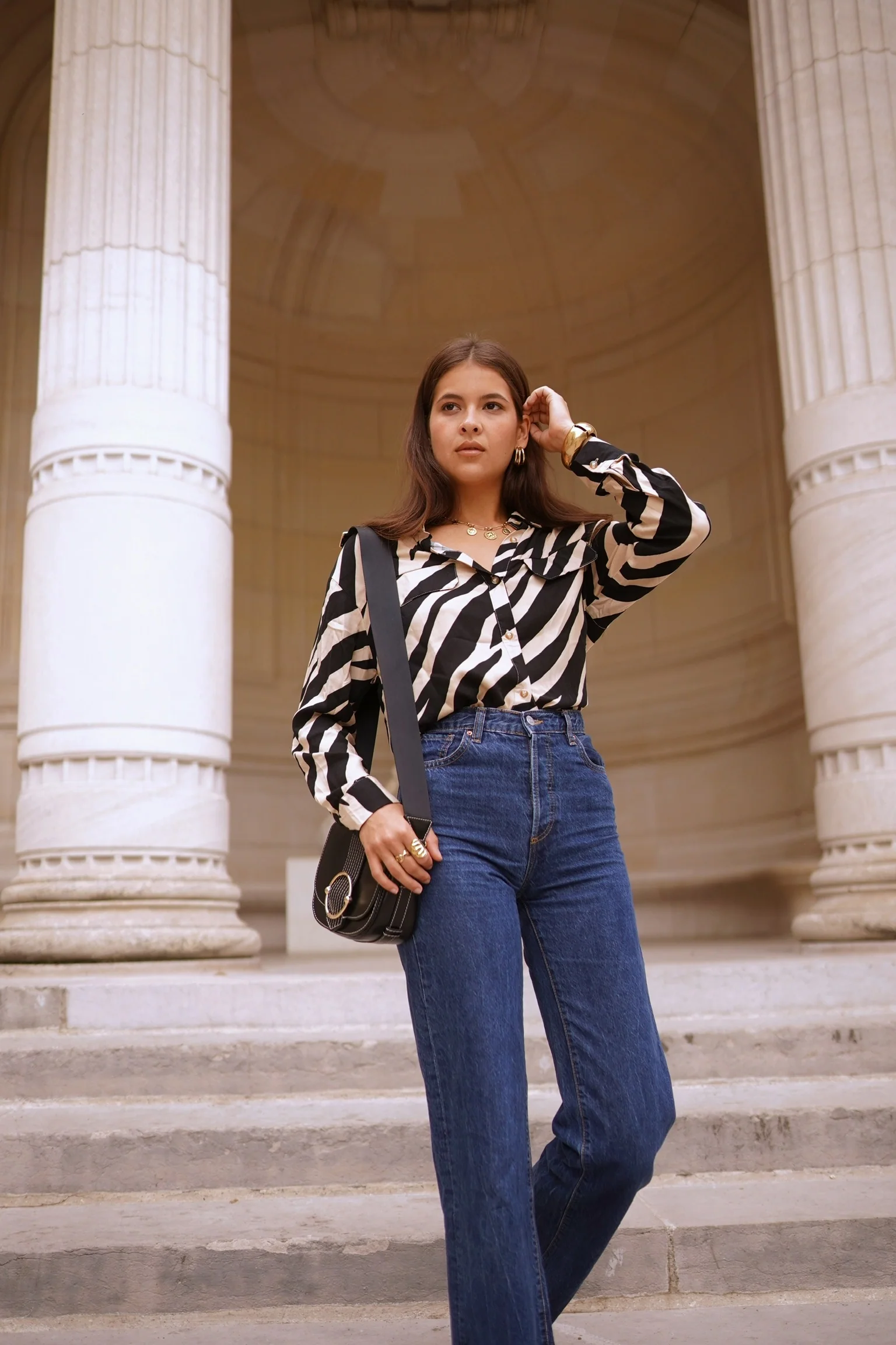 Patrizia Zebra Blouse - Black/White