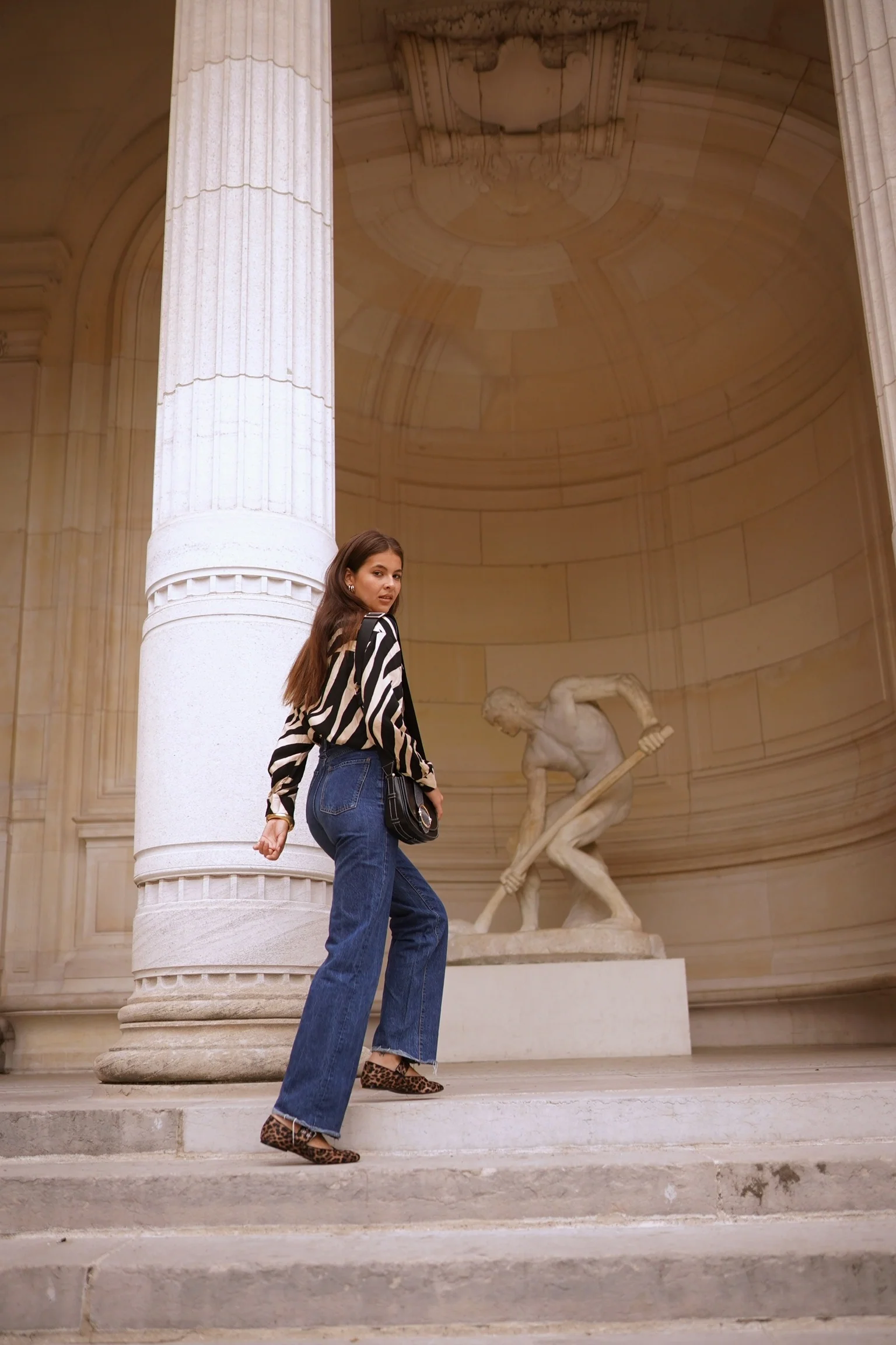 Patrizia Zebra Blouse - Black/White - Image 2