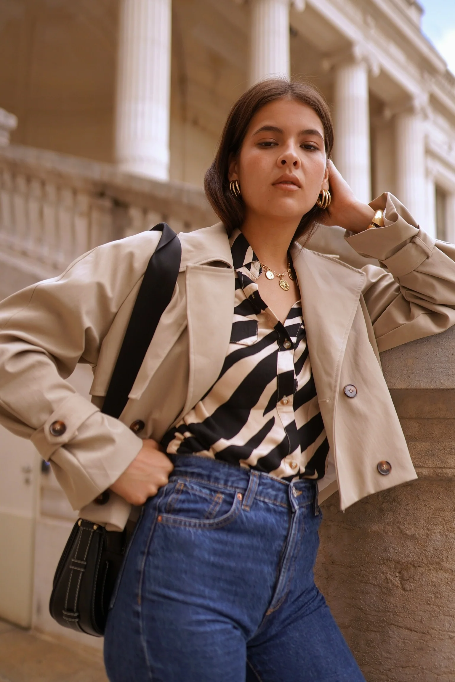 Patrizia Zebra Blouse - Black/White - Image 3
