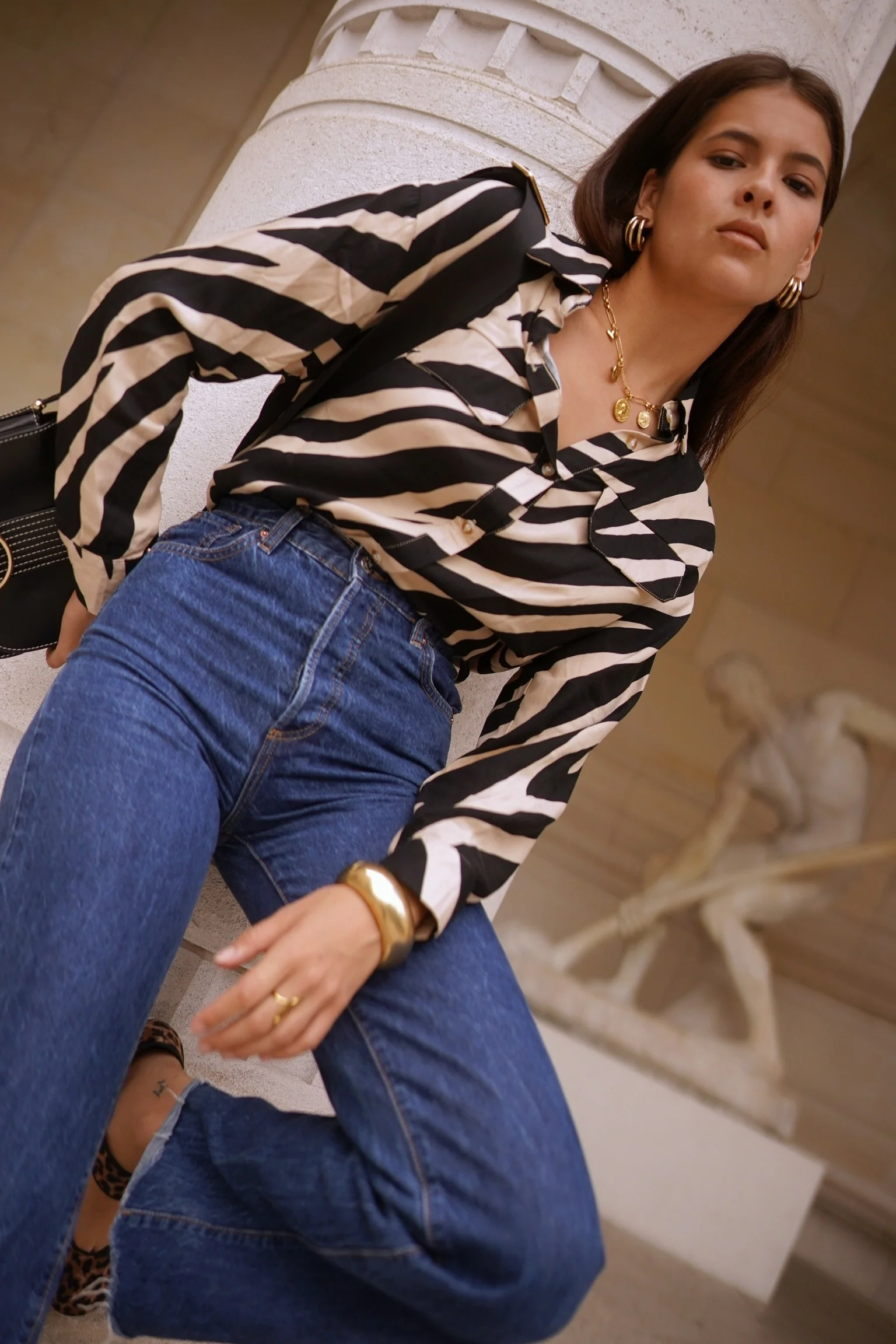 Patrizia Zebra Blouse - Black/White - Image 4