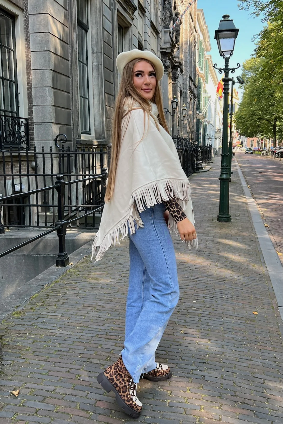 Perfect Autumn Poncho - Beige - Image 2