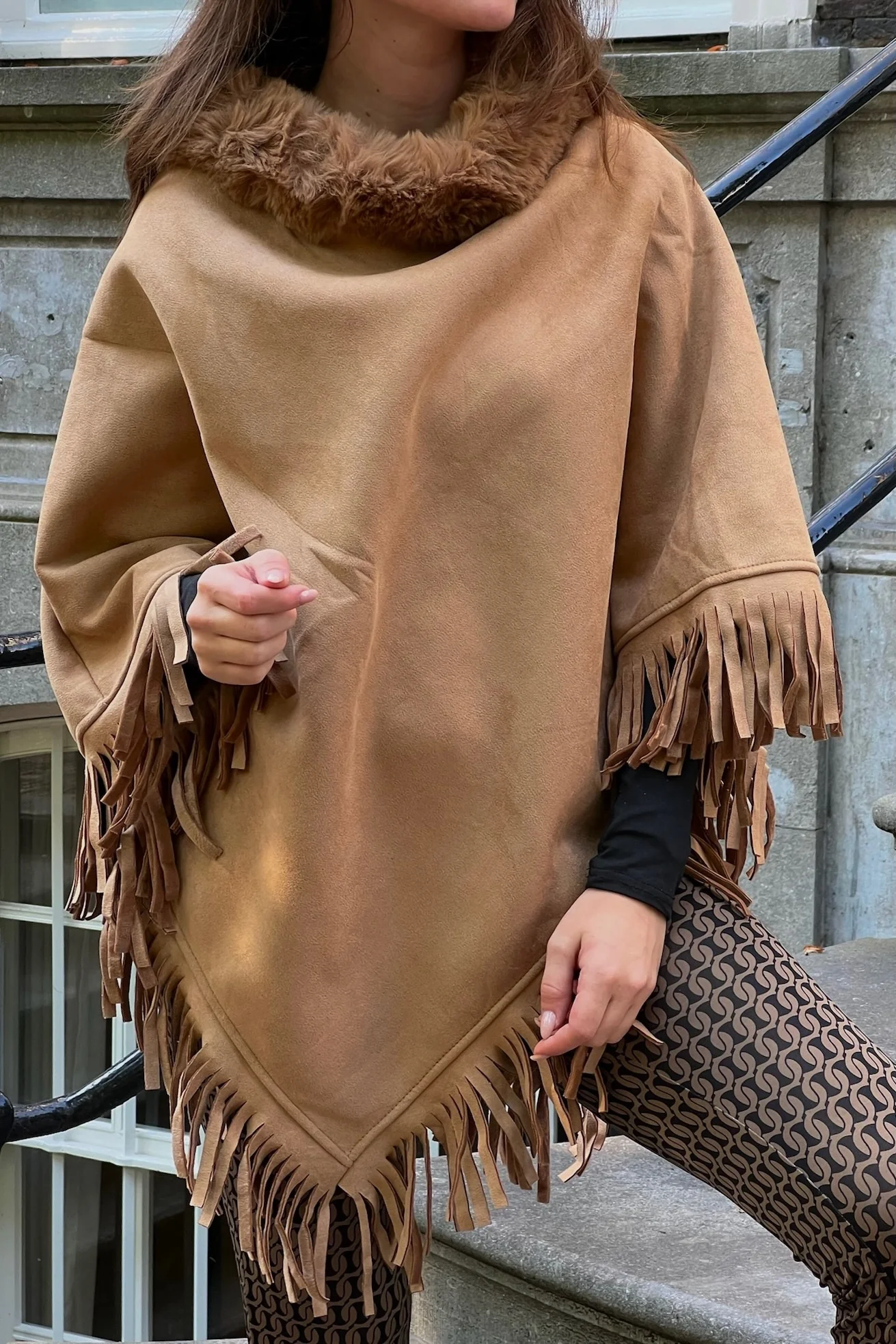 Perfect Autumn Poncho - Camel - Image 2