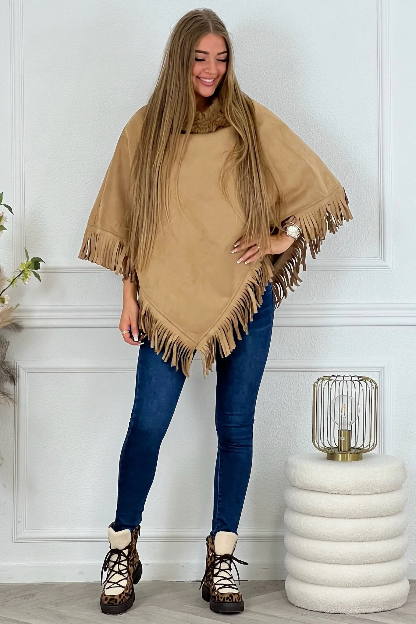Perfect Autumn Poncho - Camel - Image 3