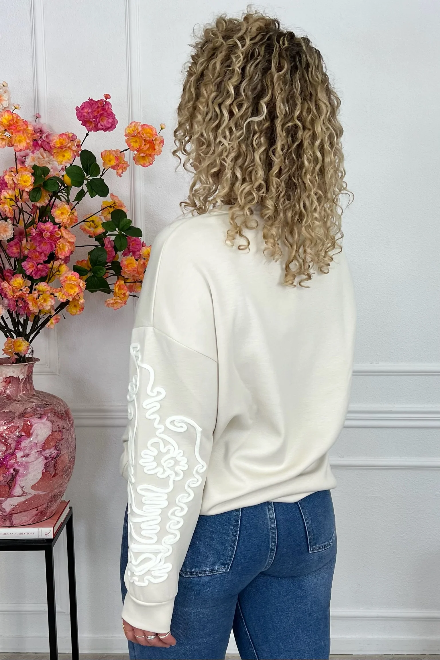 Perfect Barok Sleeve Sweater - Beige - Image 6