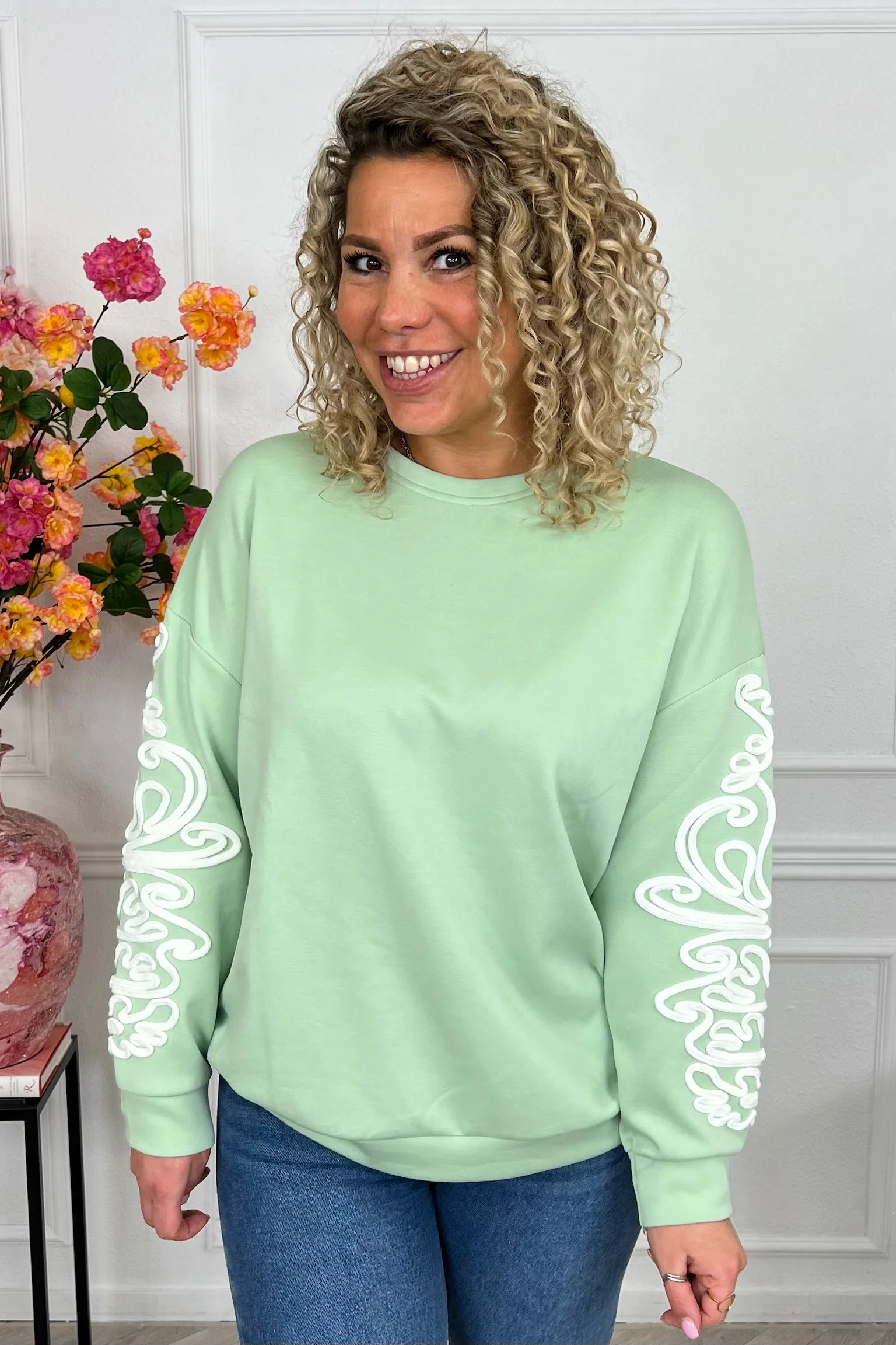 Perfect Barok Sleeve Sweater - Green