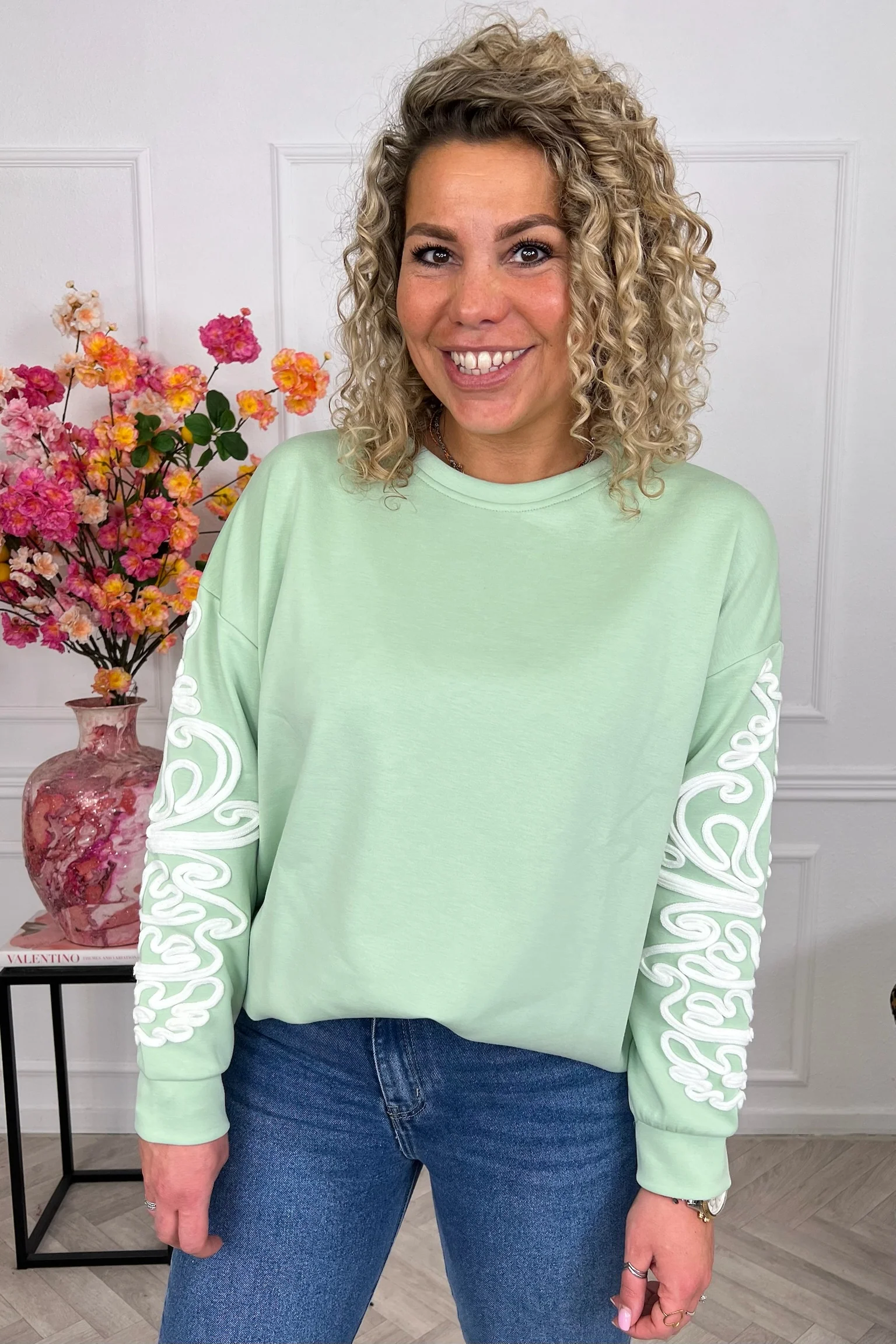 Perfect Barok Sleeve Sweater - Green - Image 3