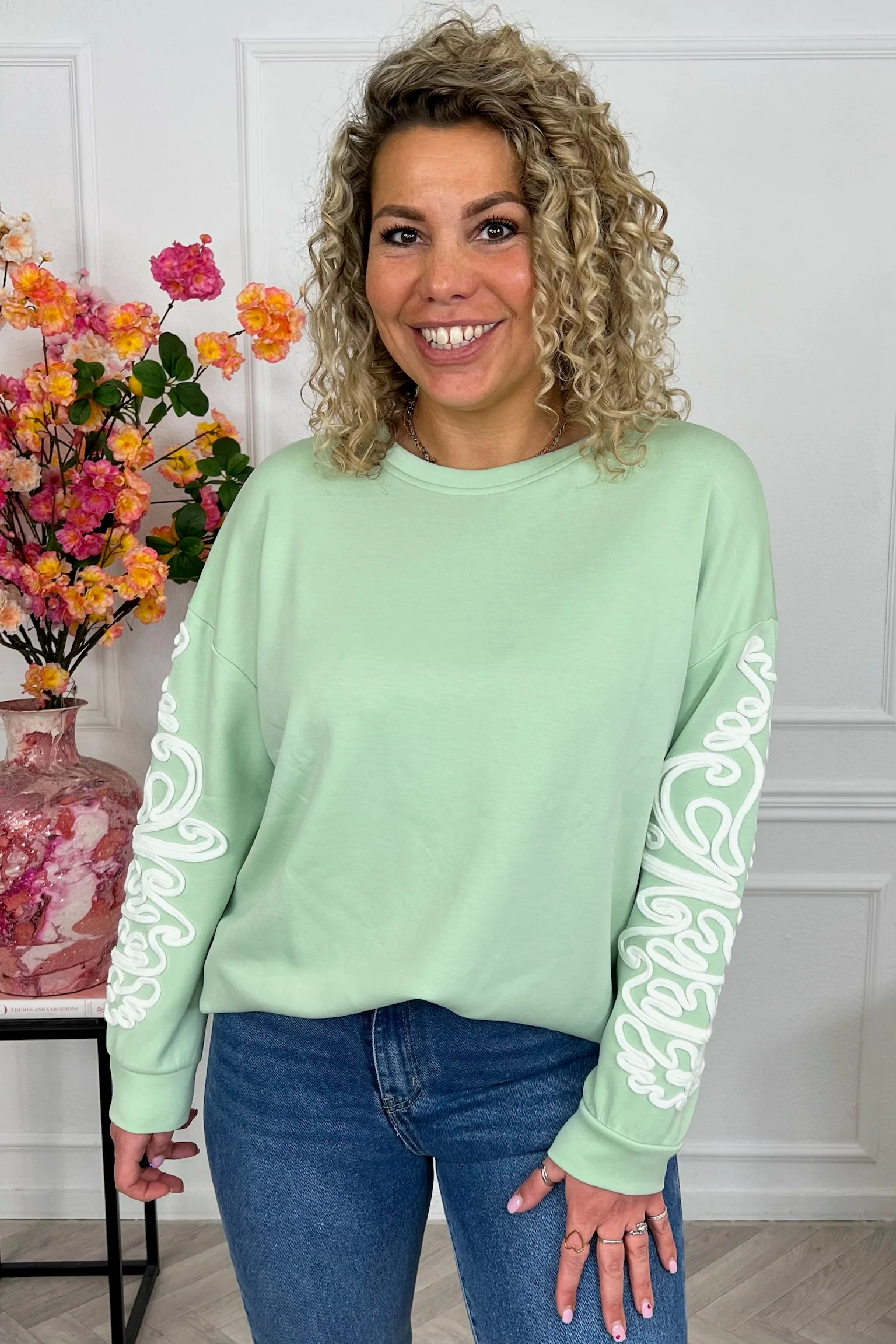 Perfect Barok Sleeve Sweater - Green - Image 4