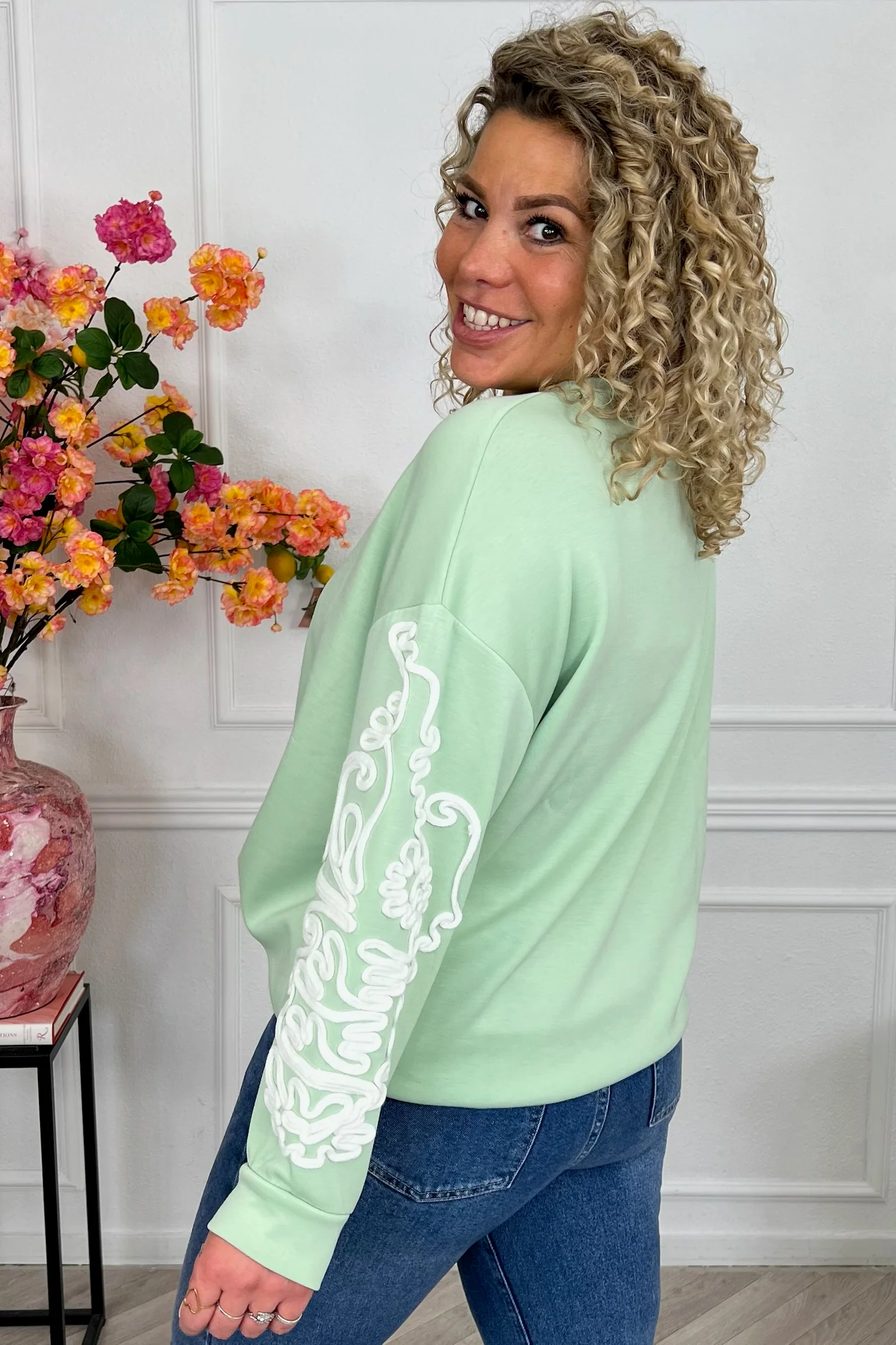 Perfect Barok Sleeve Sweater - Green - Image 5