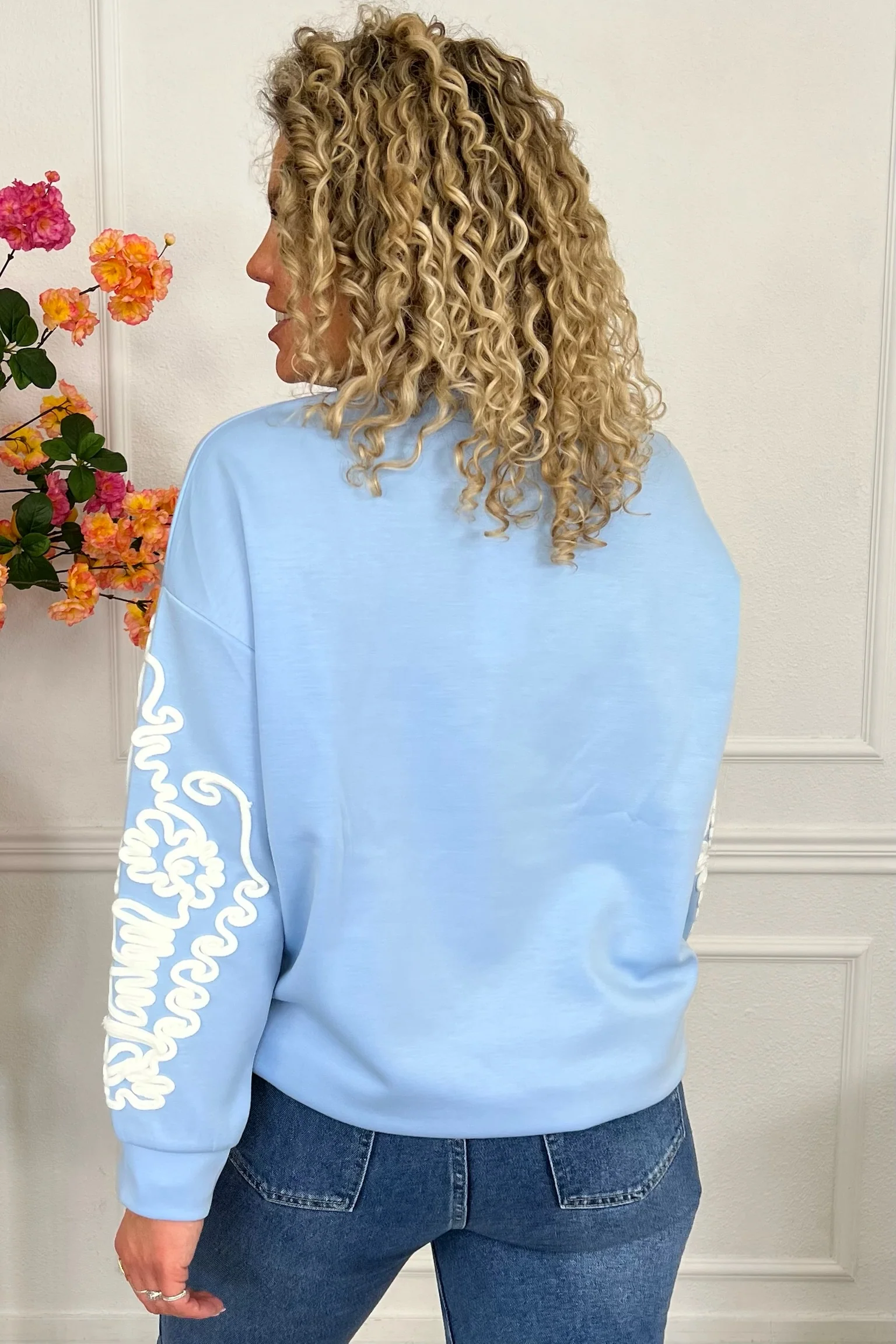 Perfect Barok Sleeve Sweater - Light Blue - Image 2