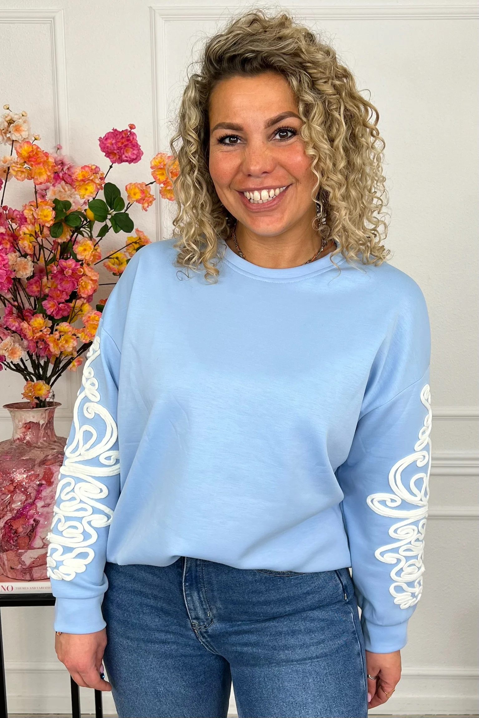 Perfect Barok Sleeve Sweater - Light Blue - Image 3
