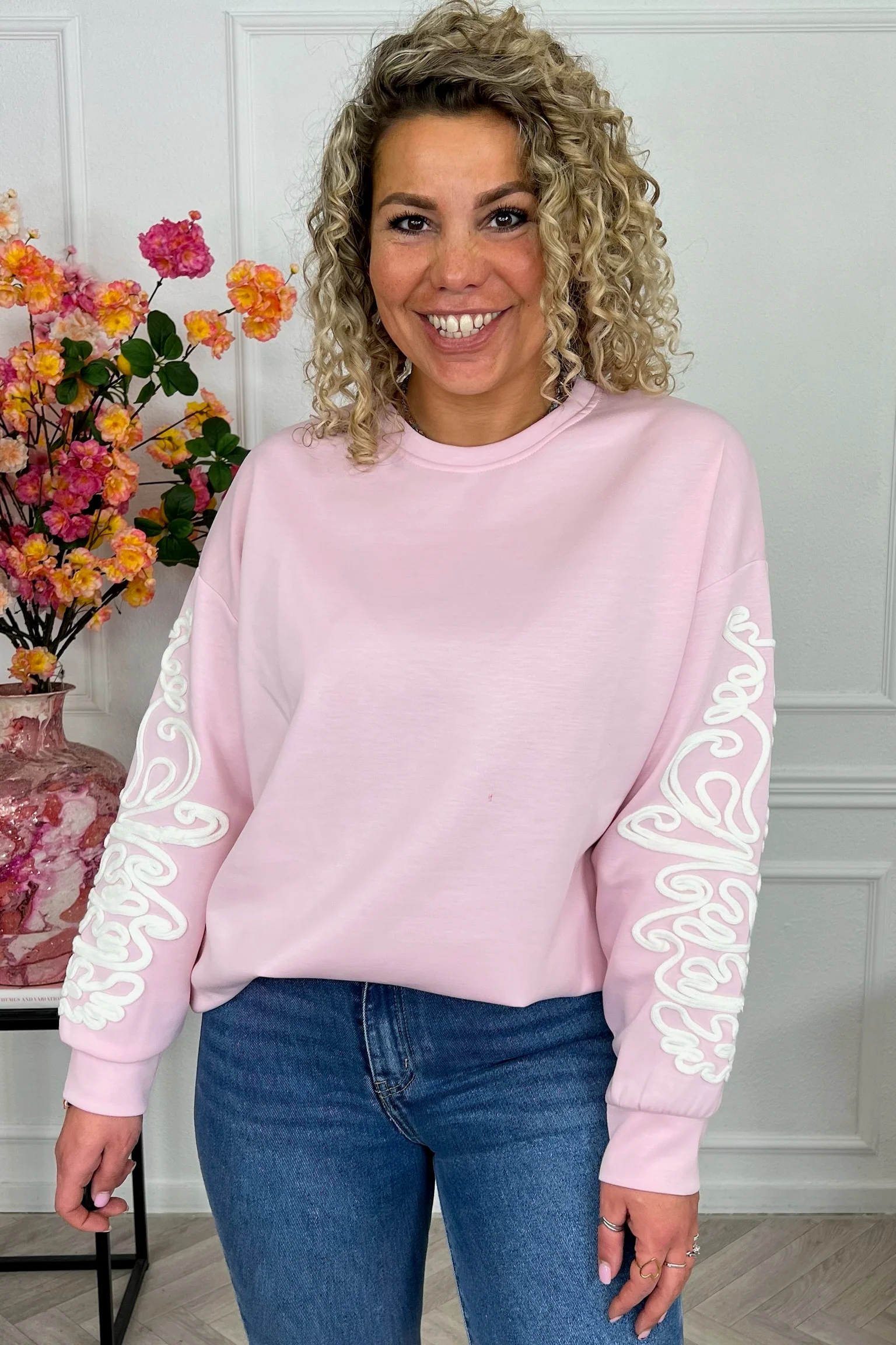 Perfect Barok Sleeve Sweater - Pink