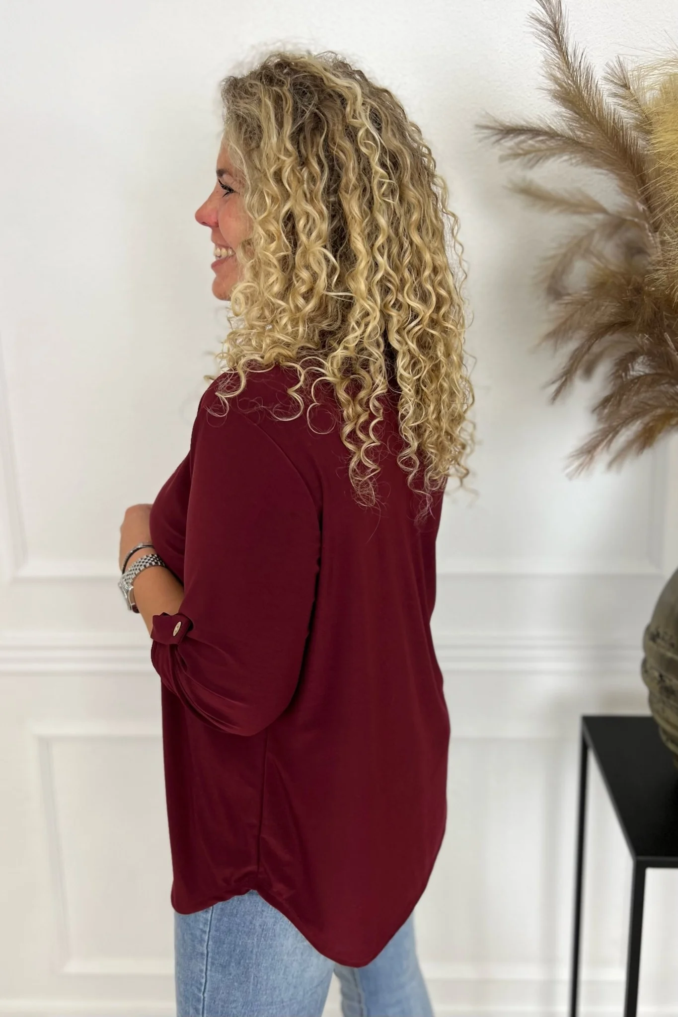 Perfect Basic Blouse - Bordeaux - Image 2
