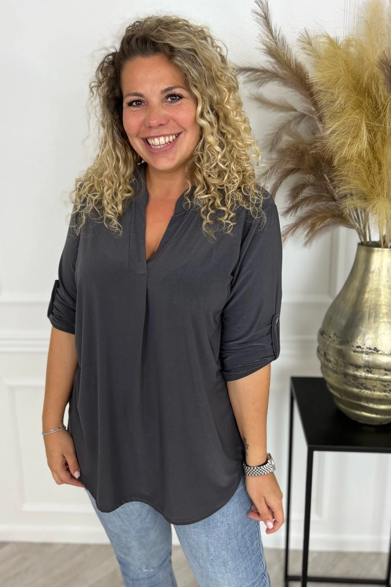 Perfect Basic Blouse - Dark Grey