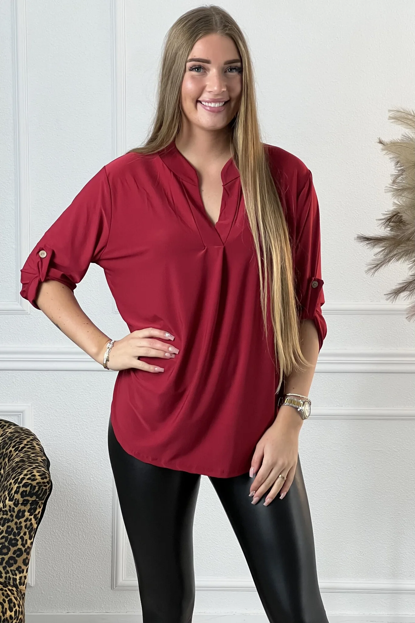 Perfect Basic Blouse - Red - Image 2