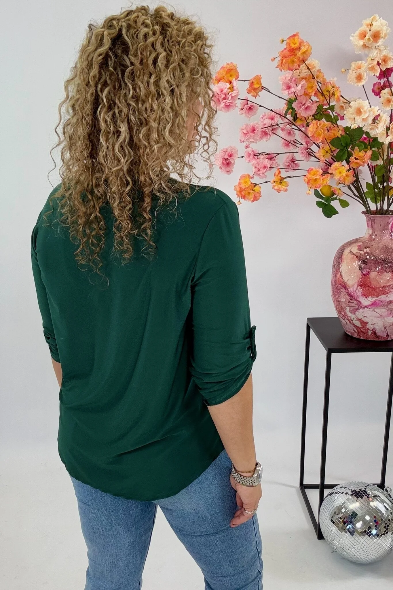 Perfect Basic Blouse - Bottle Green - Image 2