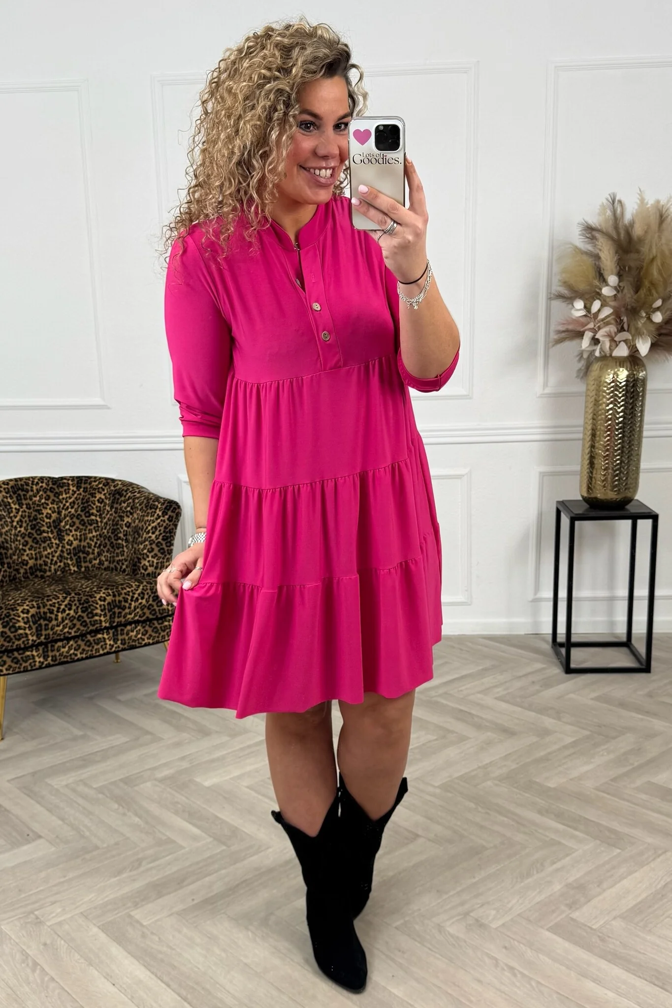 Perfect Basic Dress - Fuchsia - Image 2