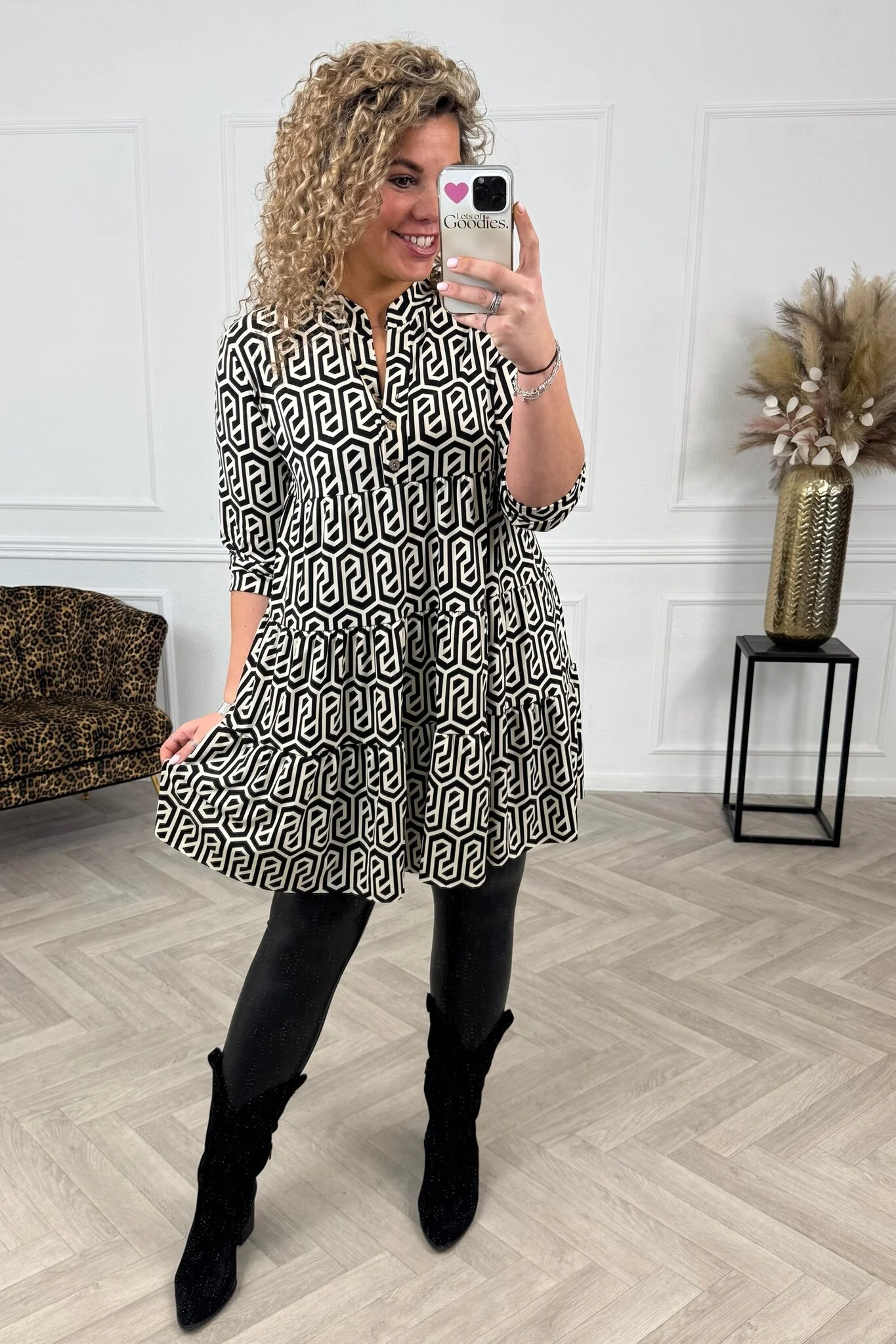 Perfect Basic Maze Dress - Beige - Image 3