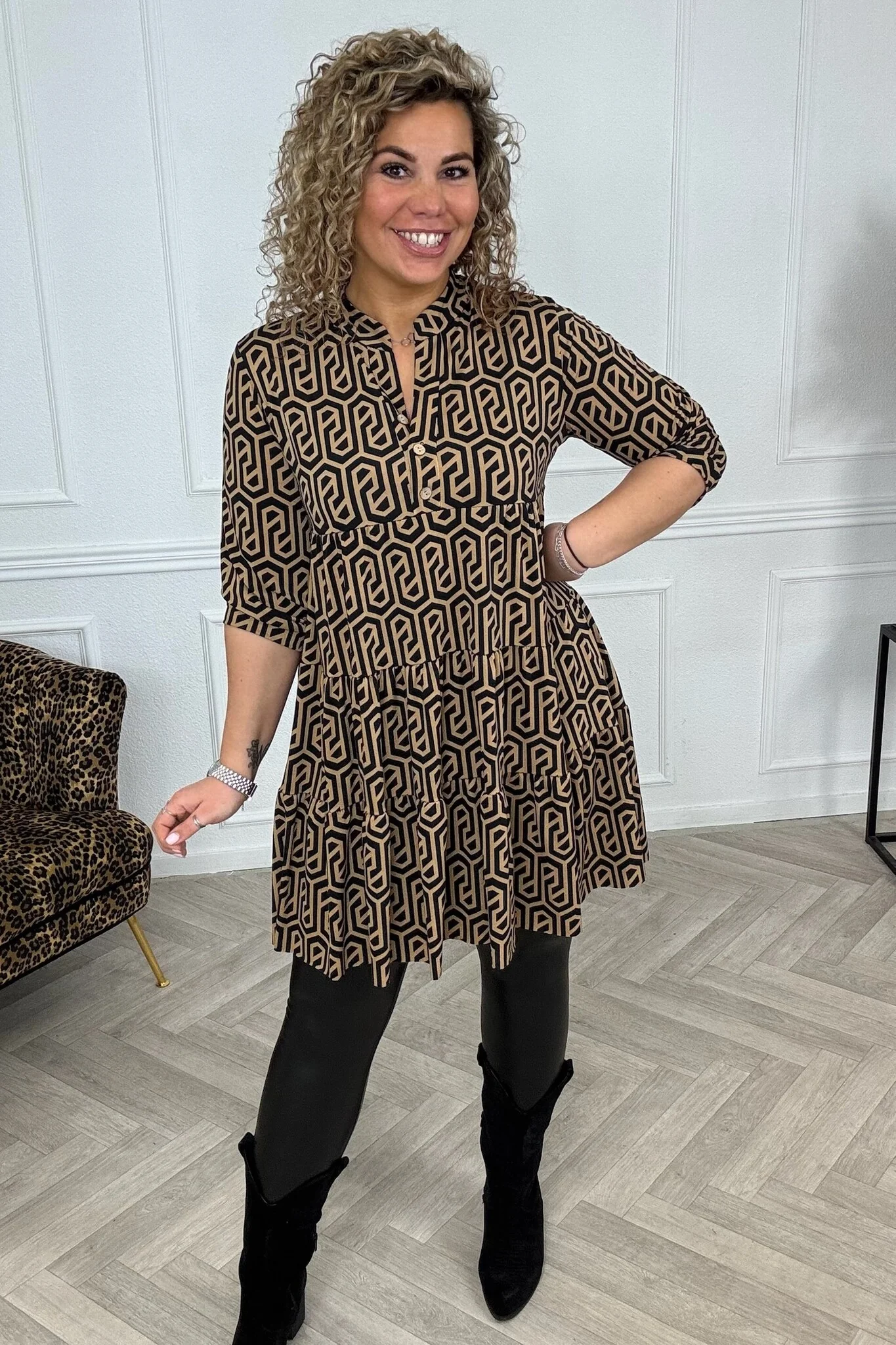 Perfect Basic Maze Dress - Camel - Image 3