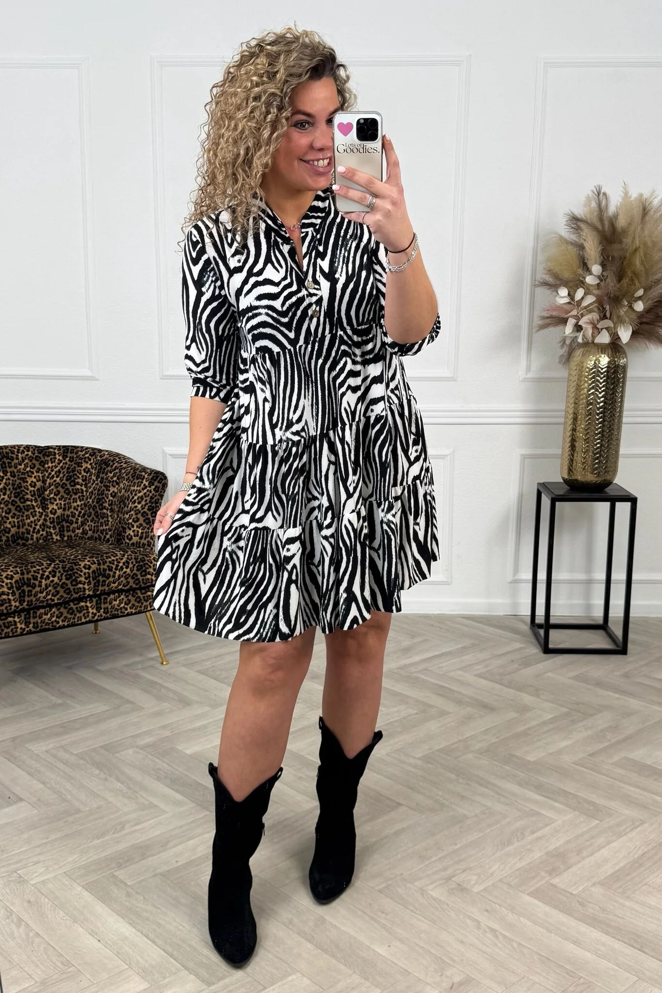 Perfect Basic Zebra Dress - Black/White