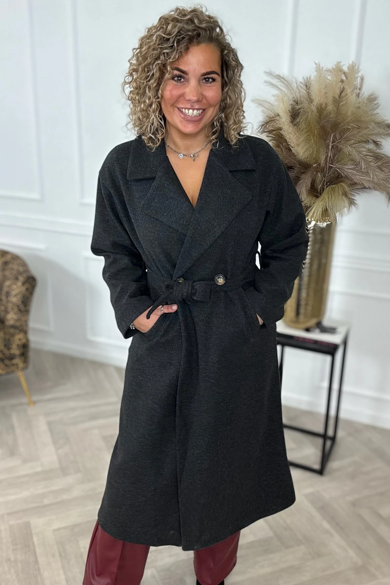 Perfect Belt Coat - Black - Image 3