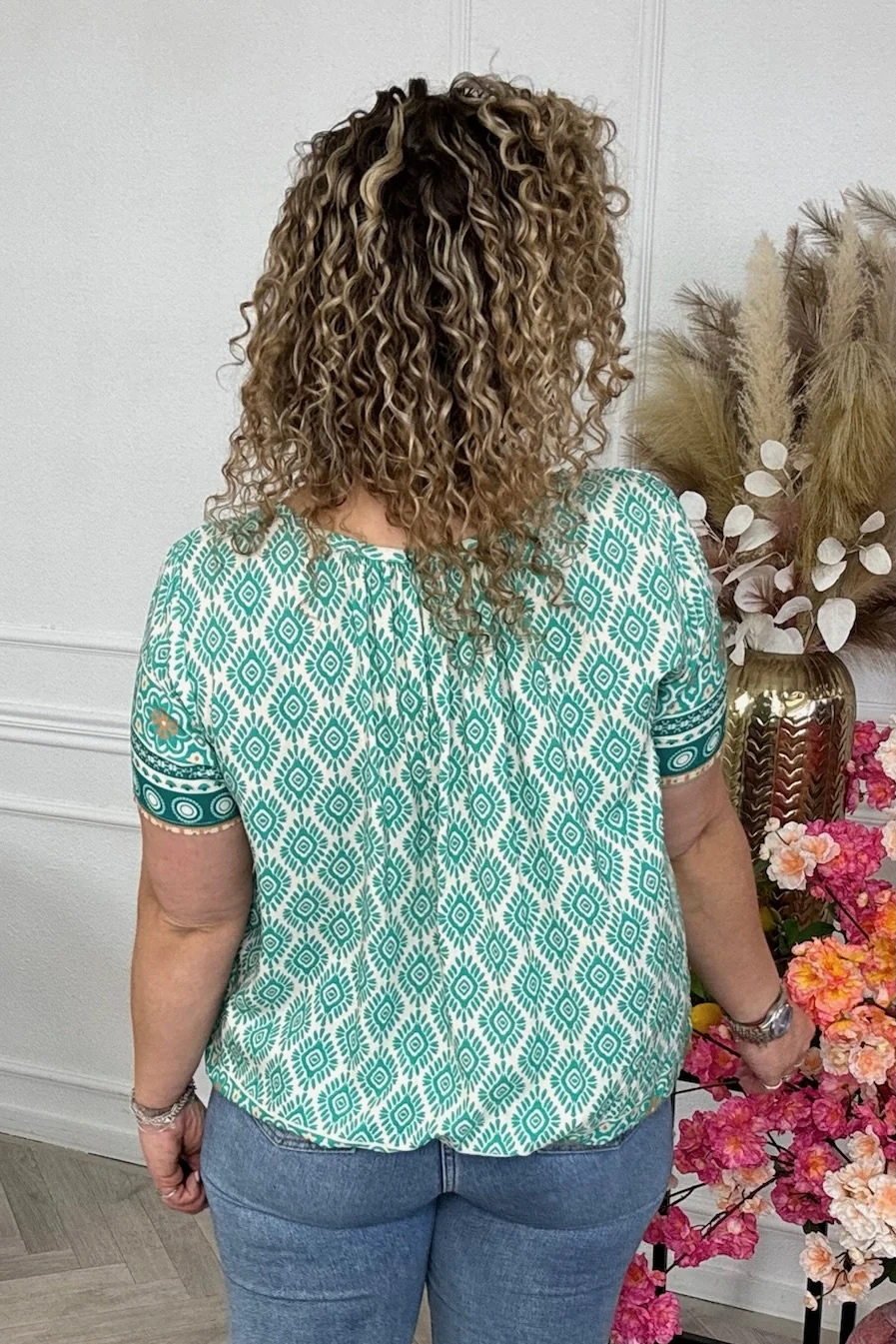 Perfect Bohemian Balloon Top - Green - Image 3