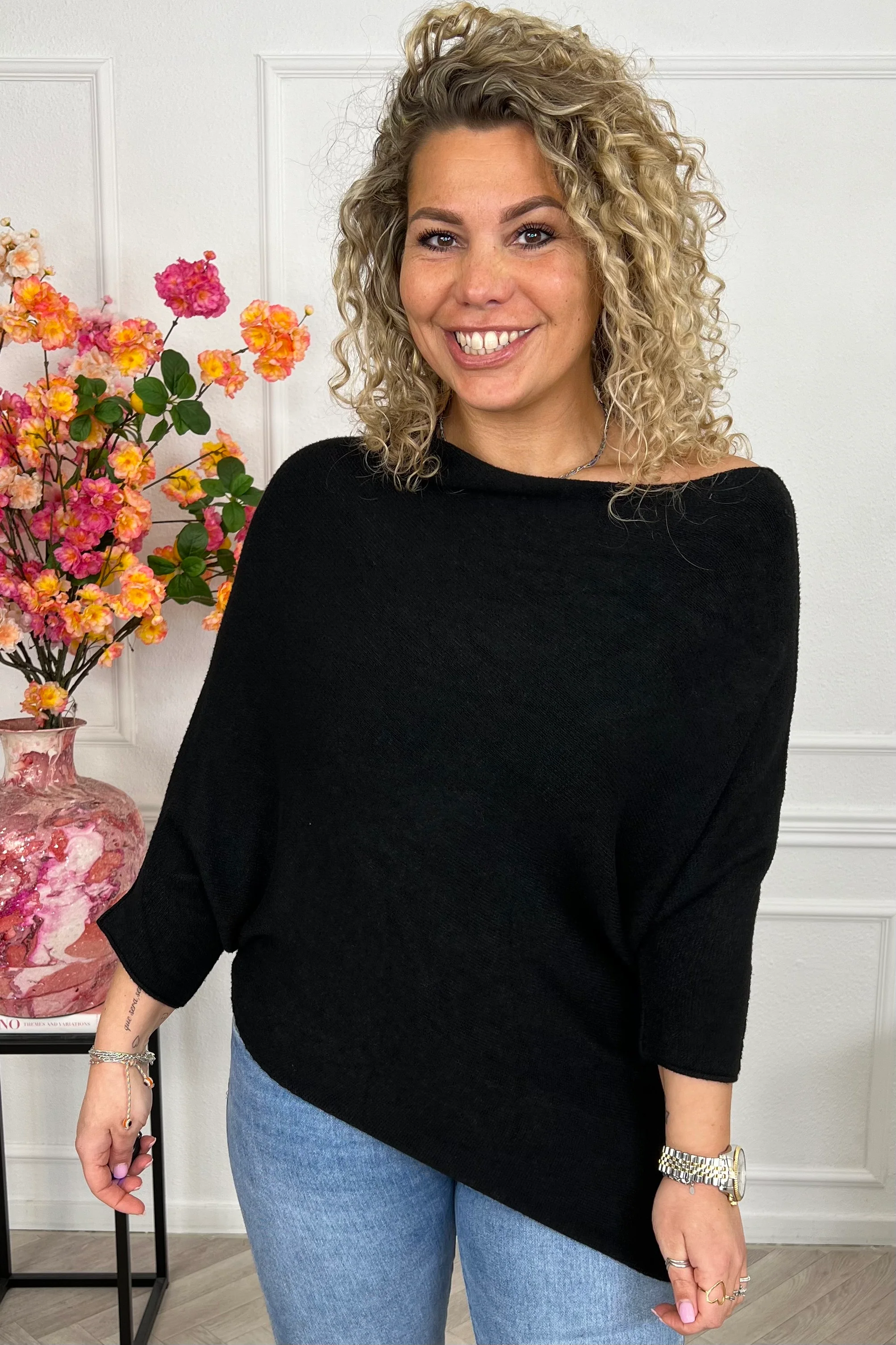 Perfect Breeze Off Shoulder Sweater - Black