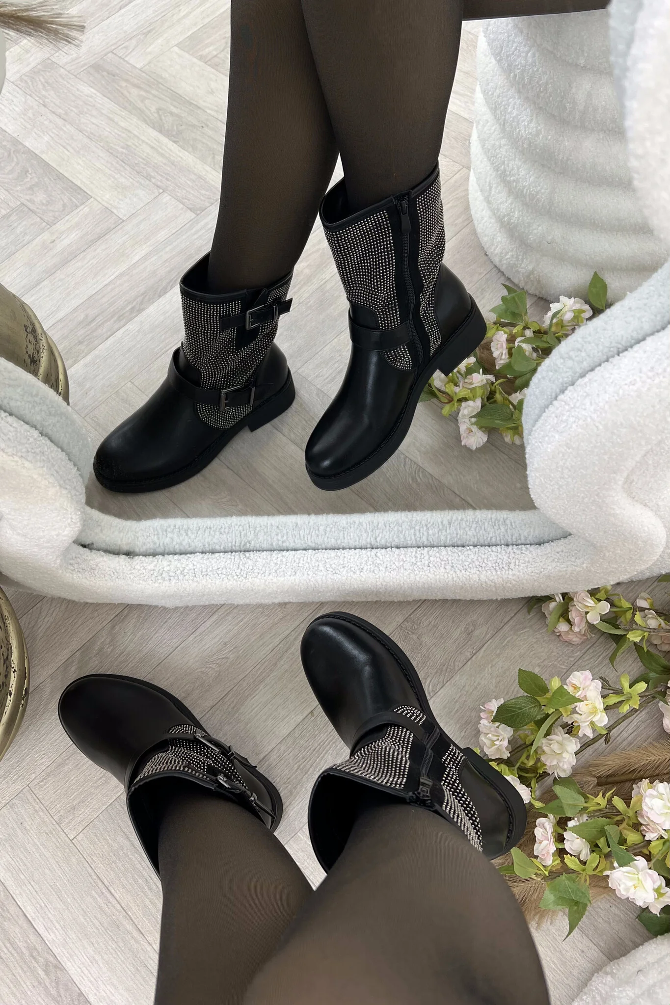 Perfect Brixton Boots - Black/Silver - Image 2