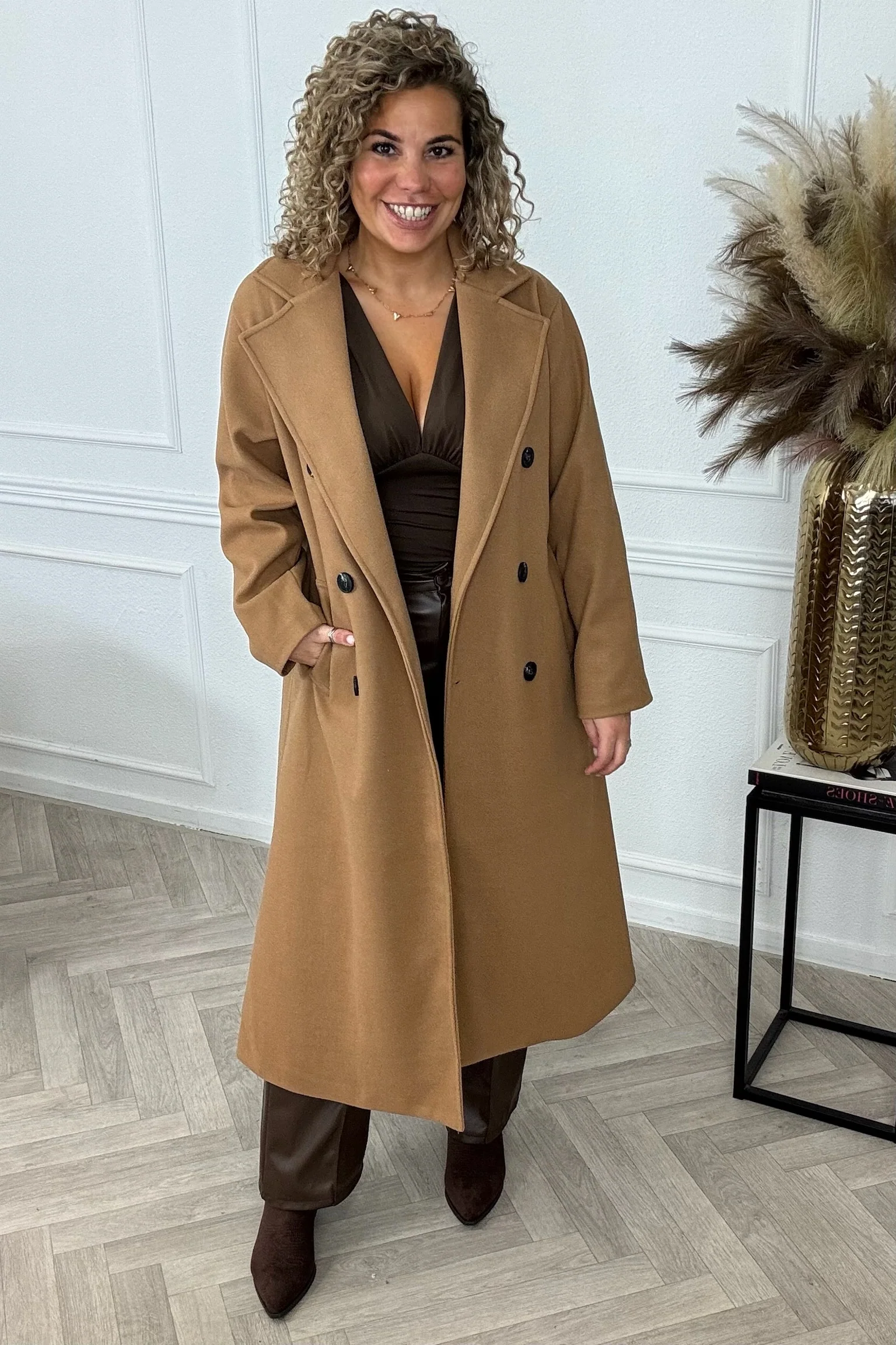 Perfect Button Coat - Camel - Image 4