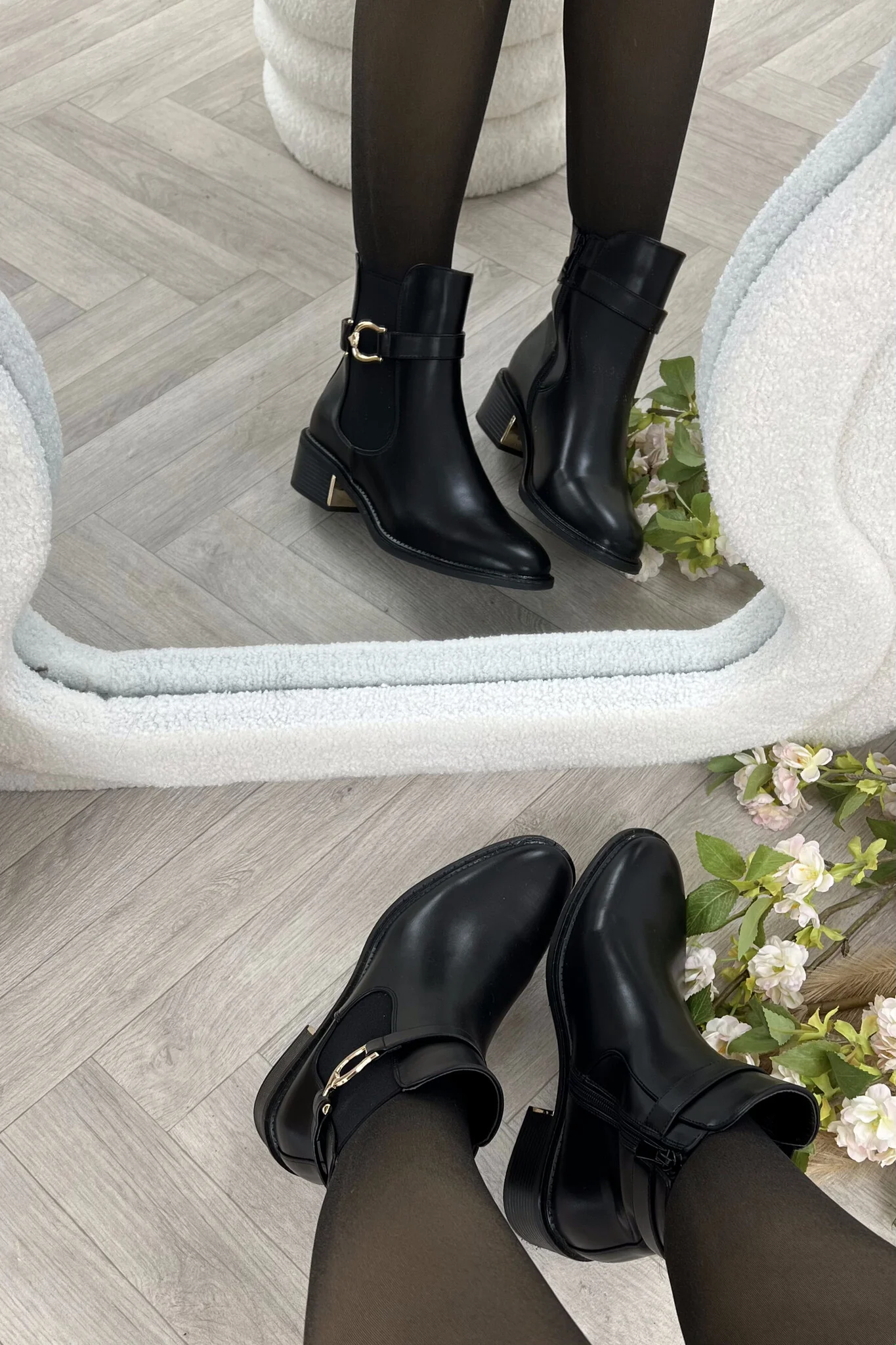Perfect Chelsea Boots - Black/Gold - Image 4
