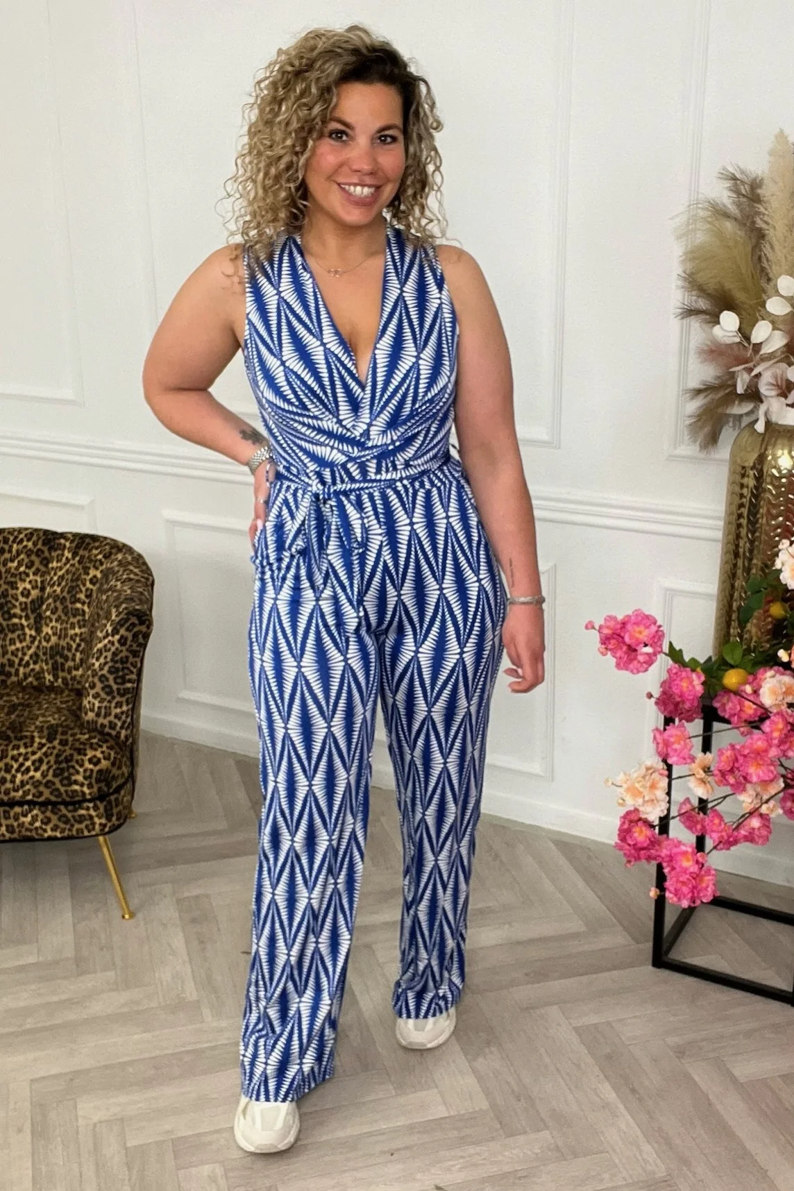 Perfect Diamond Jumpsuit - Kobalt/White - Image 2