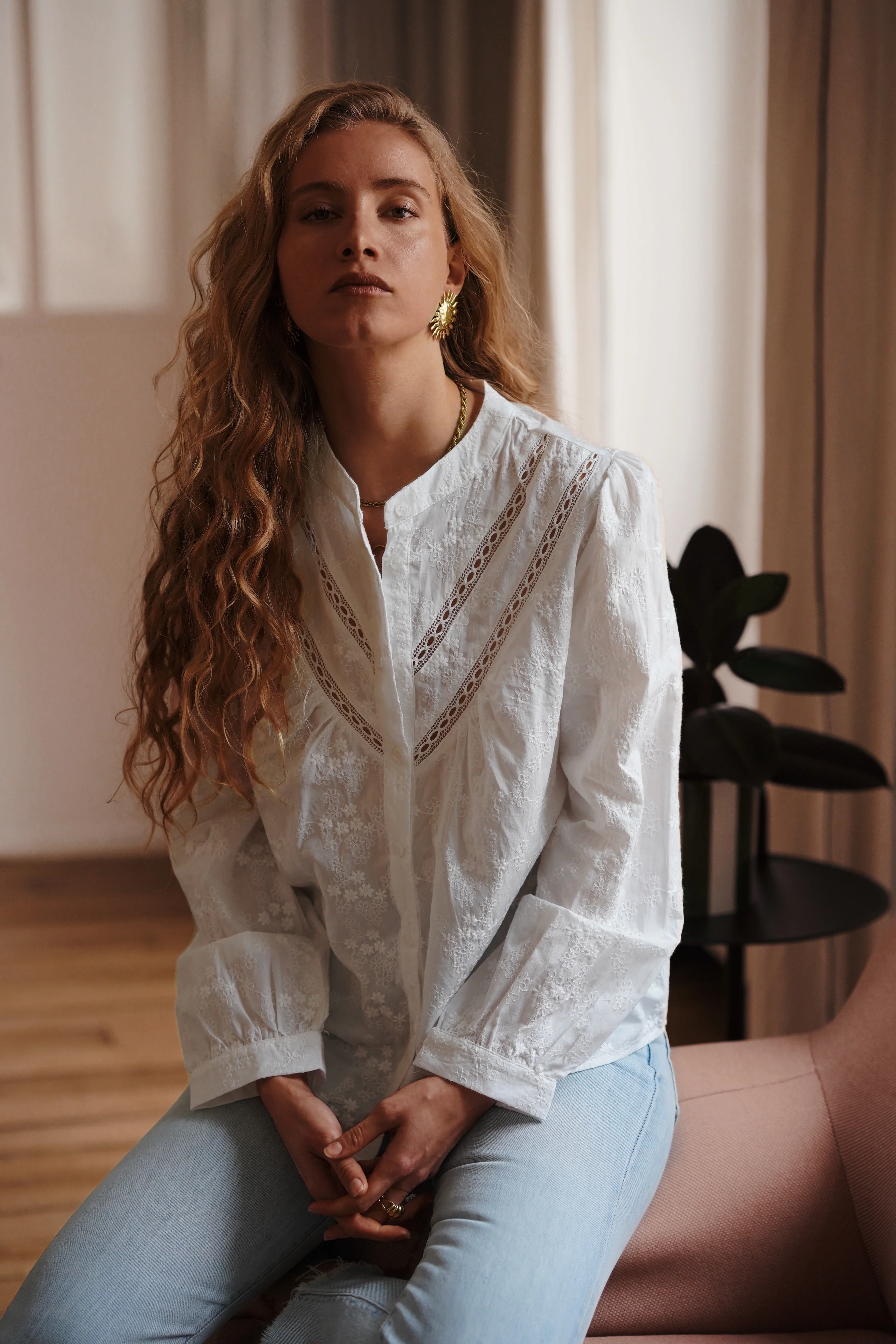 Perfect Elegant Embroidered Blouse - White - Image 6