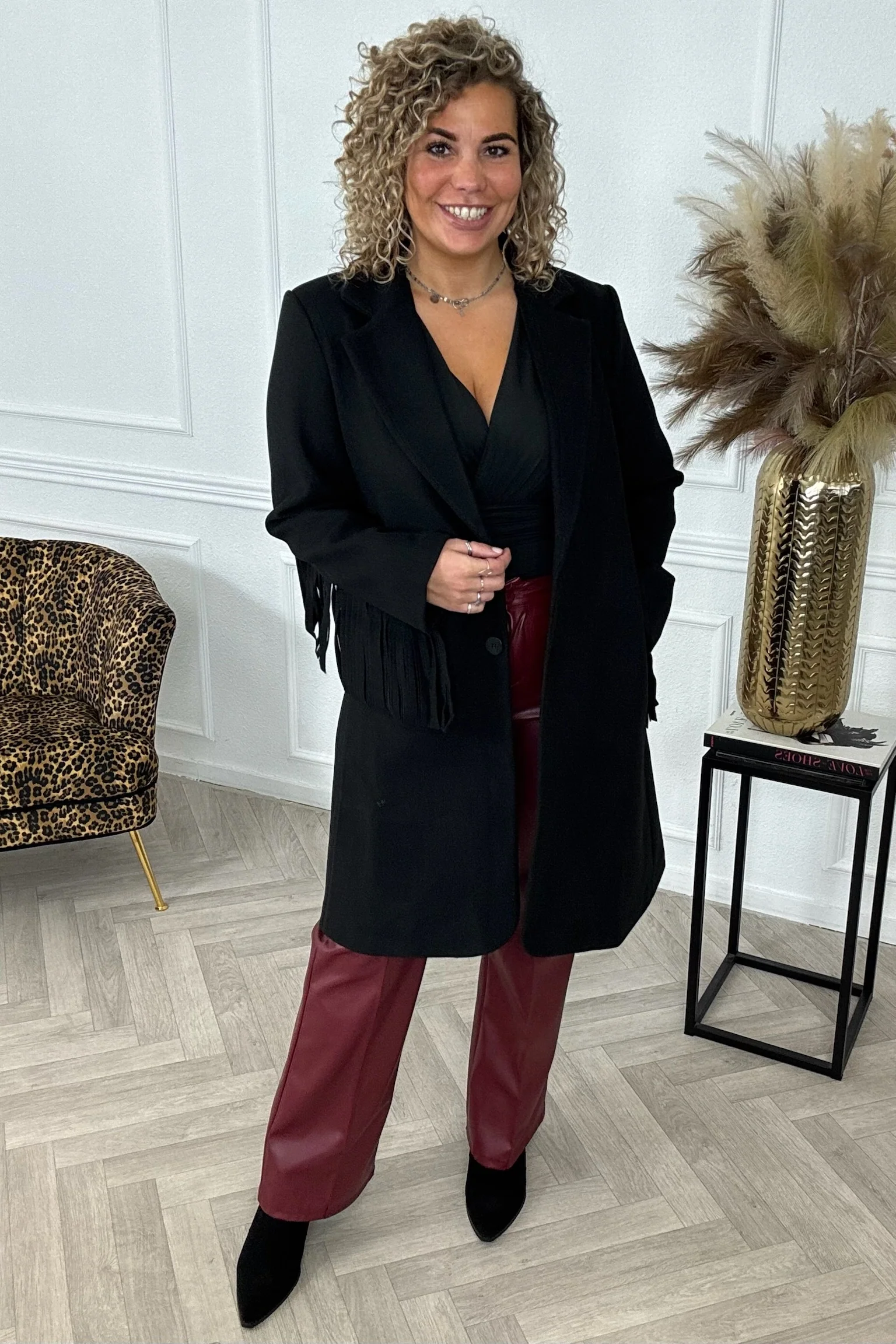 Perfect Fringe Coat - Black - Image 4