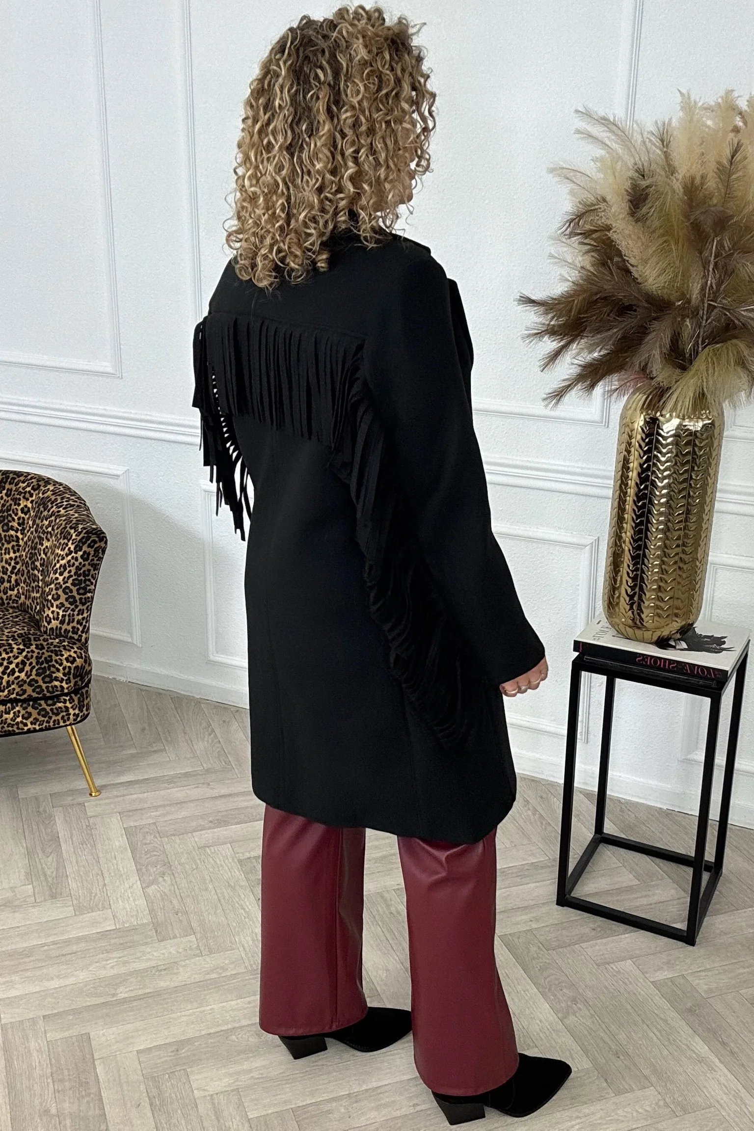 Perfect Fringe Coat - Black - Image 5