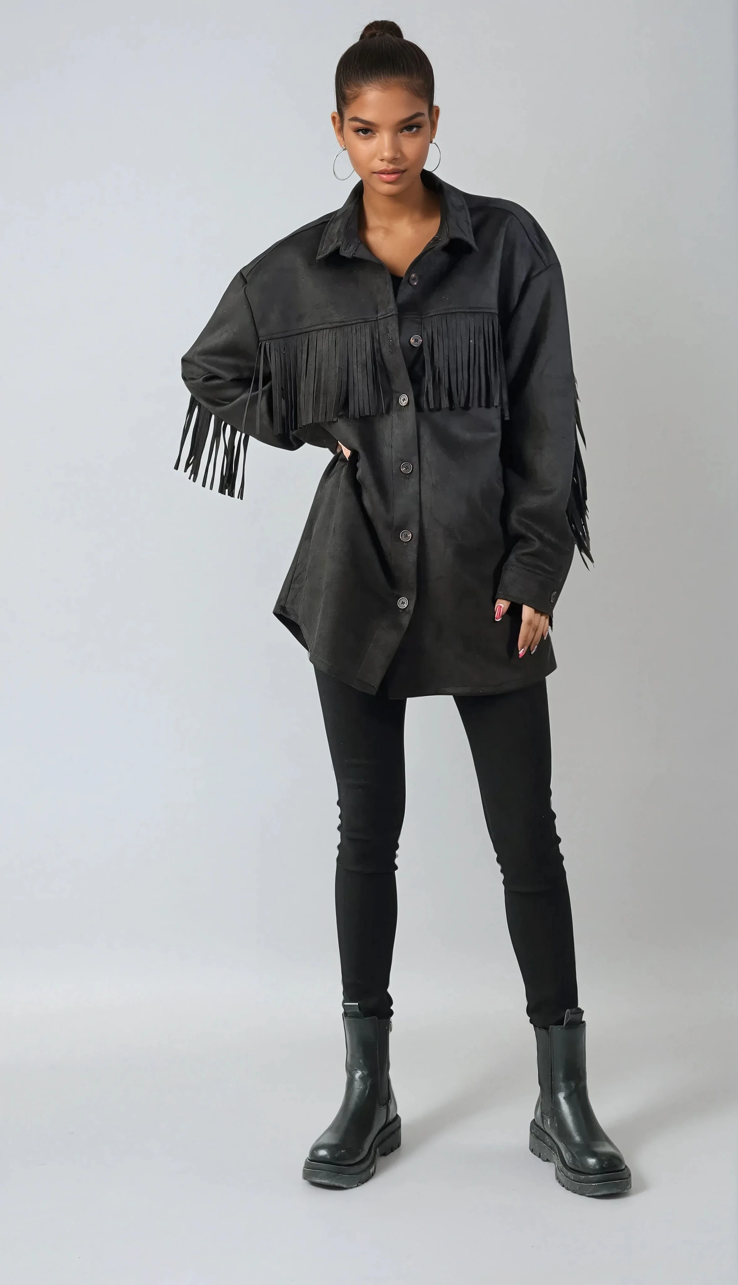 Perfect Fringe Jacket - Black - Image 3