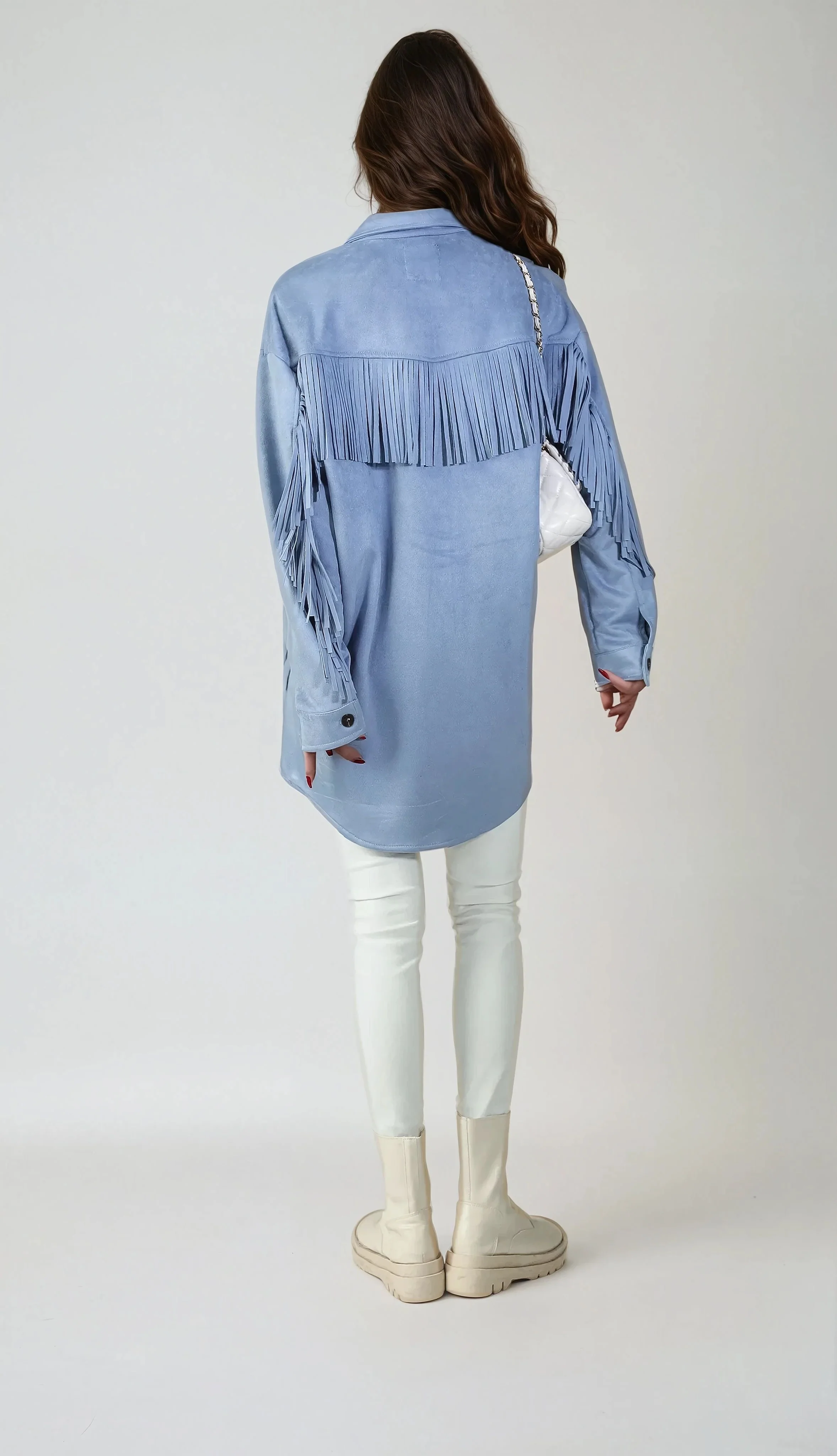 Perfect Fringe Jacket - Light Blue - Image 2