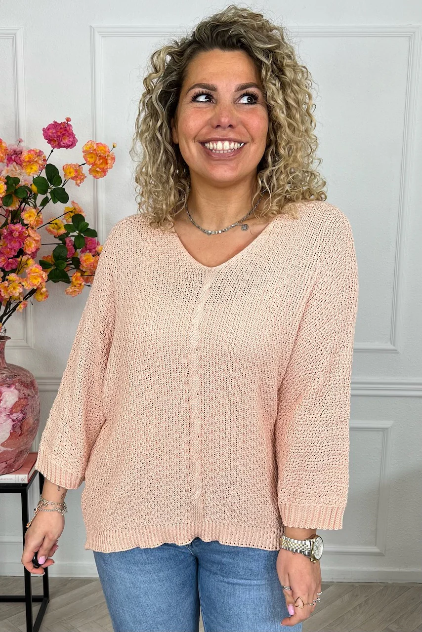 Perfect Knitted Spring Sweater - Beige - Image 2