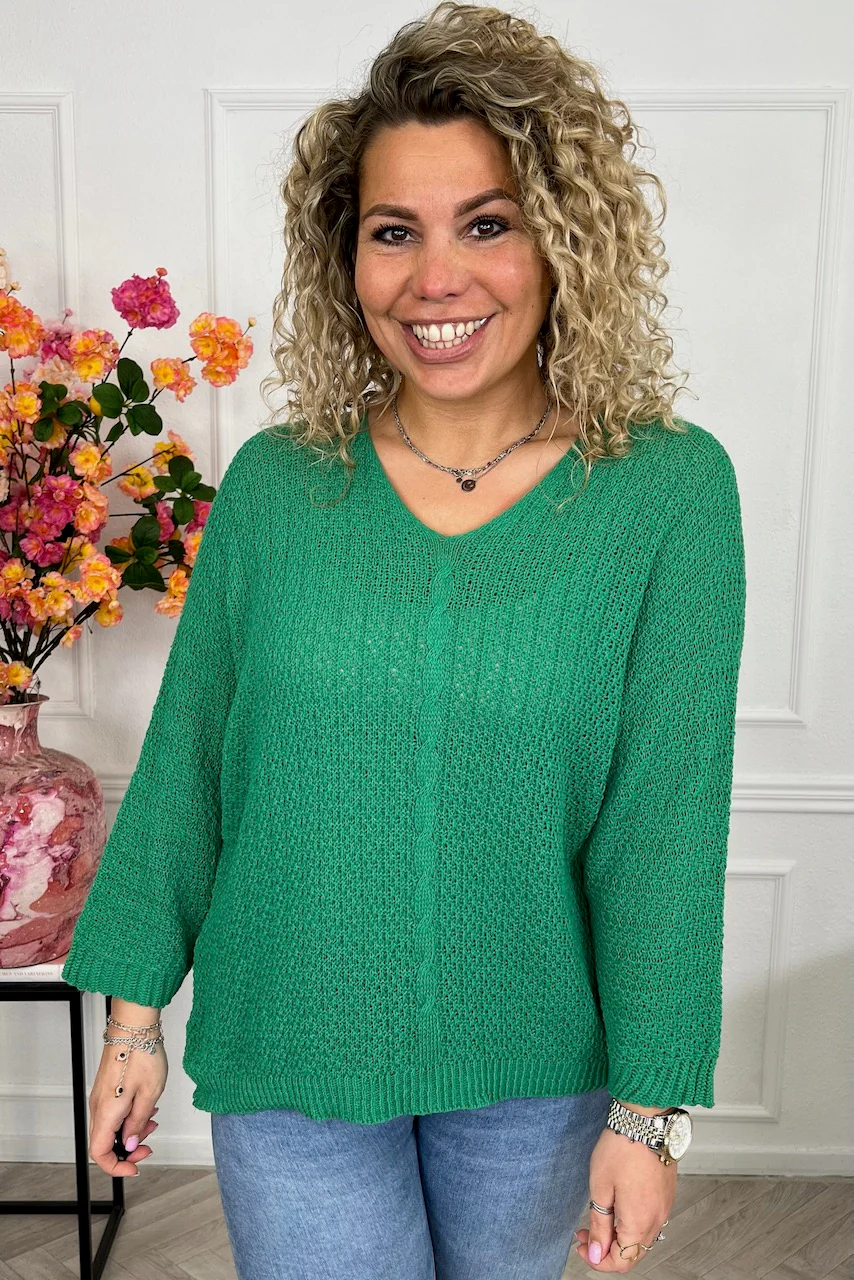 Perfect Knitted Spring Sweater - Bottle Green