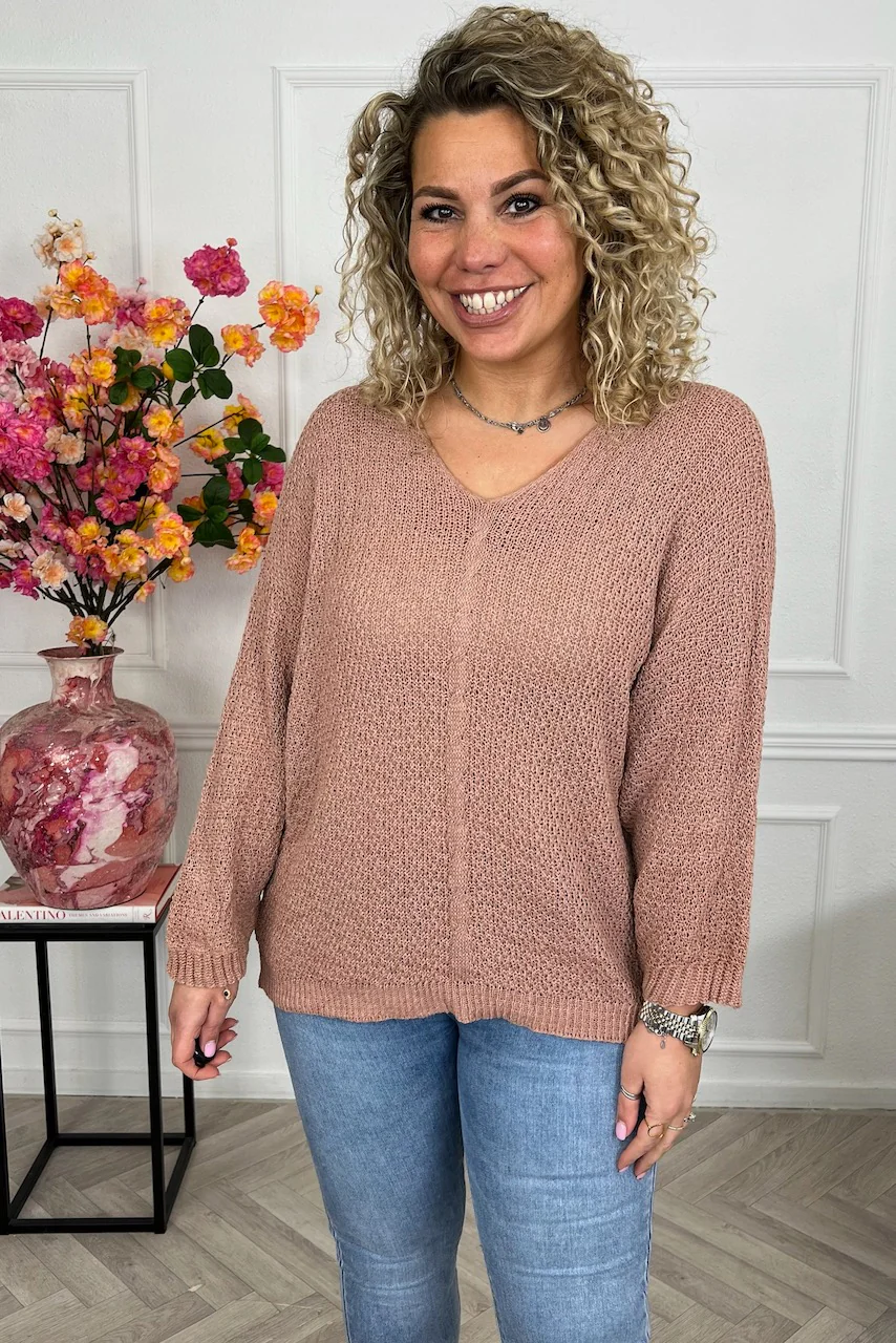 Perfect Knitted Spring Sweater - Camel - Image 4