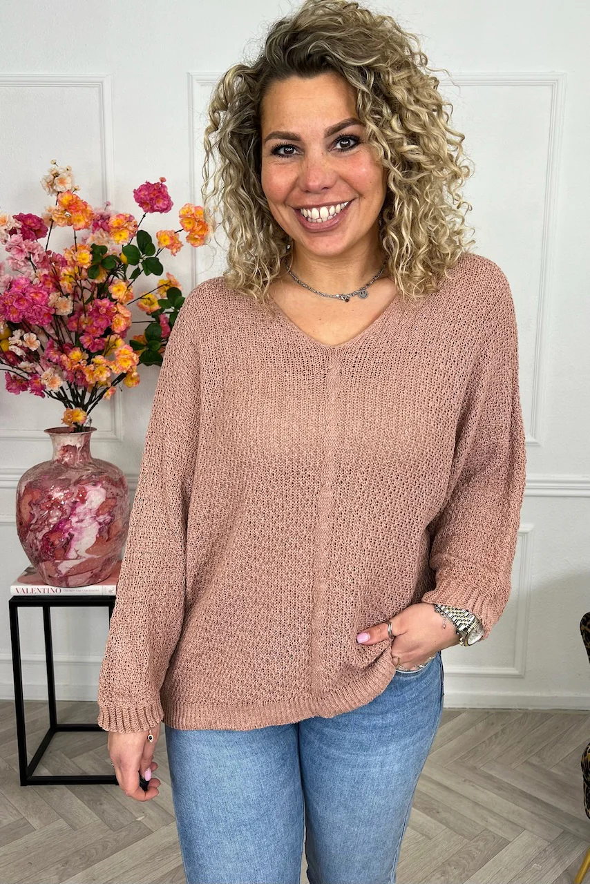 Perfect Knitted Spring Sweater - Camel - Image 5