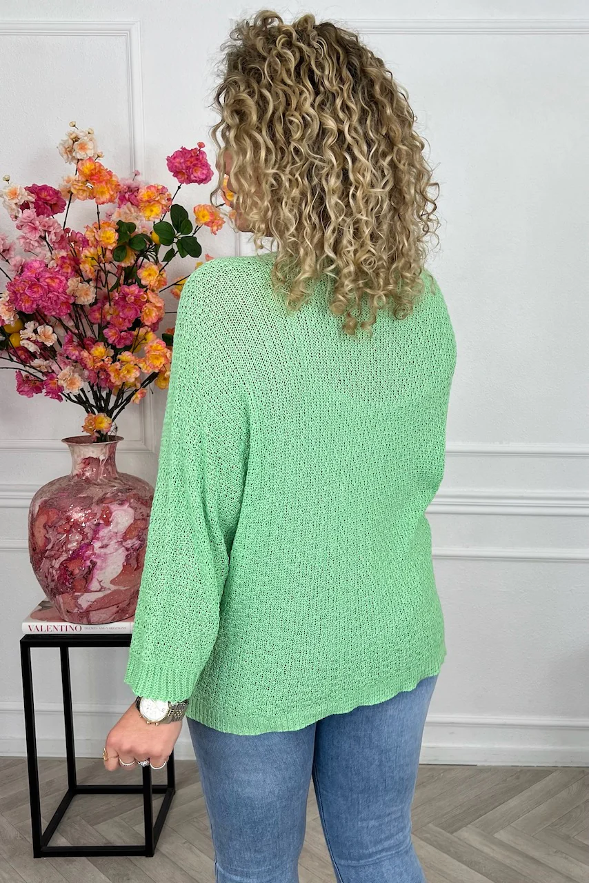 Perfect Knitted Spring Sweater - Lime - Image 3