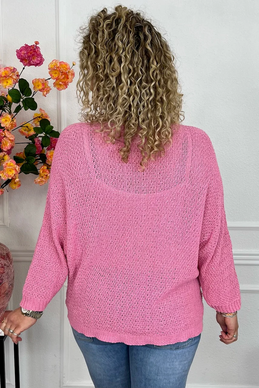 Perfect Knitted Spring Sweater - Pink - Image 3