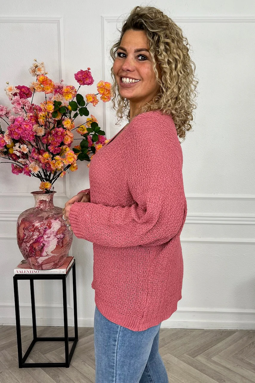 Perfect Knitted Spring Sweater - Terracotta - Image 3