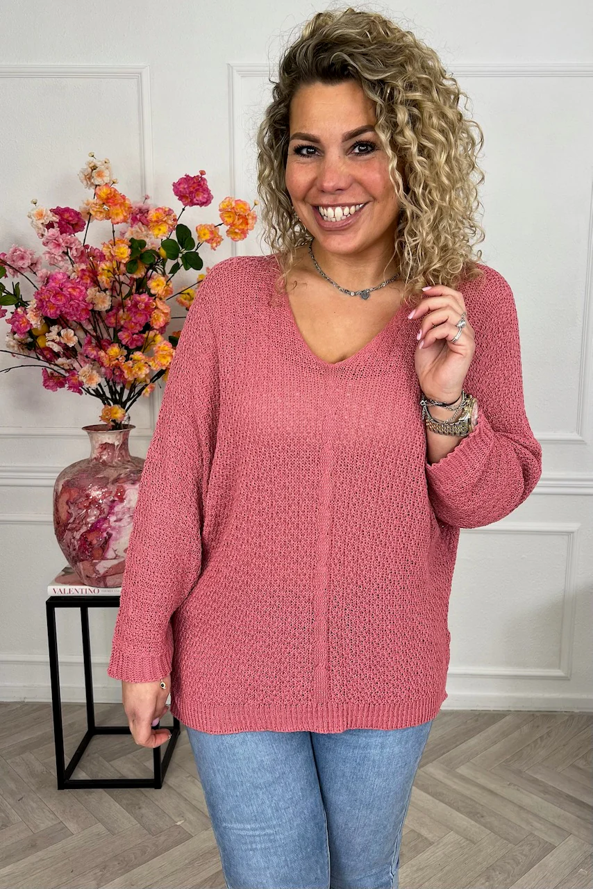 Perfect Knitted Spring Sweater - Terracotta - Image 4
