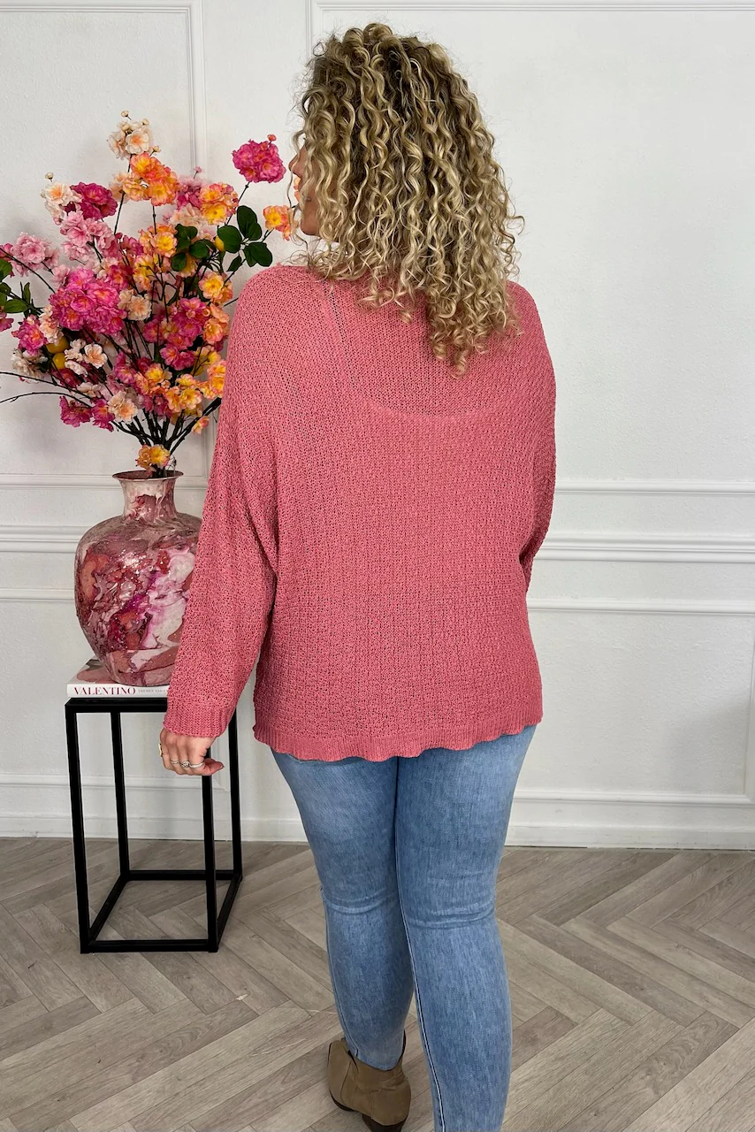 Perfect Knitted Spring Sweater - Terracotta - Image 6